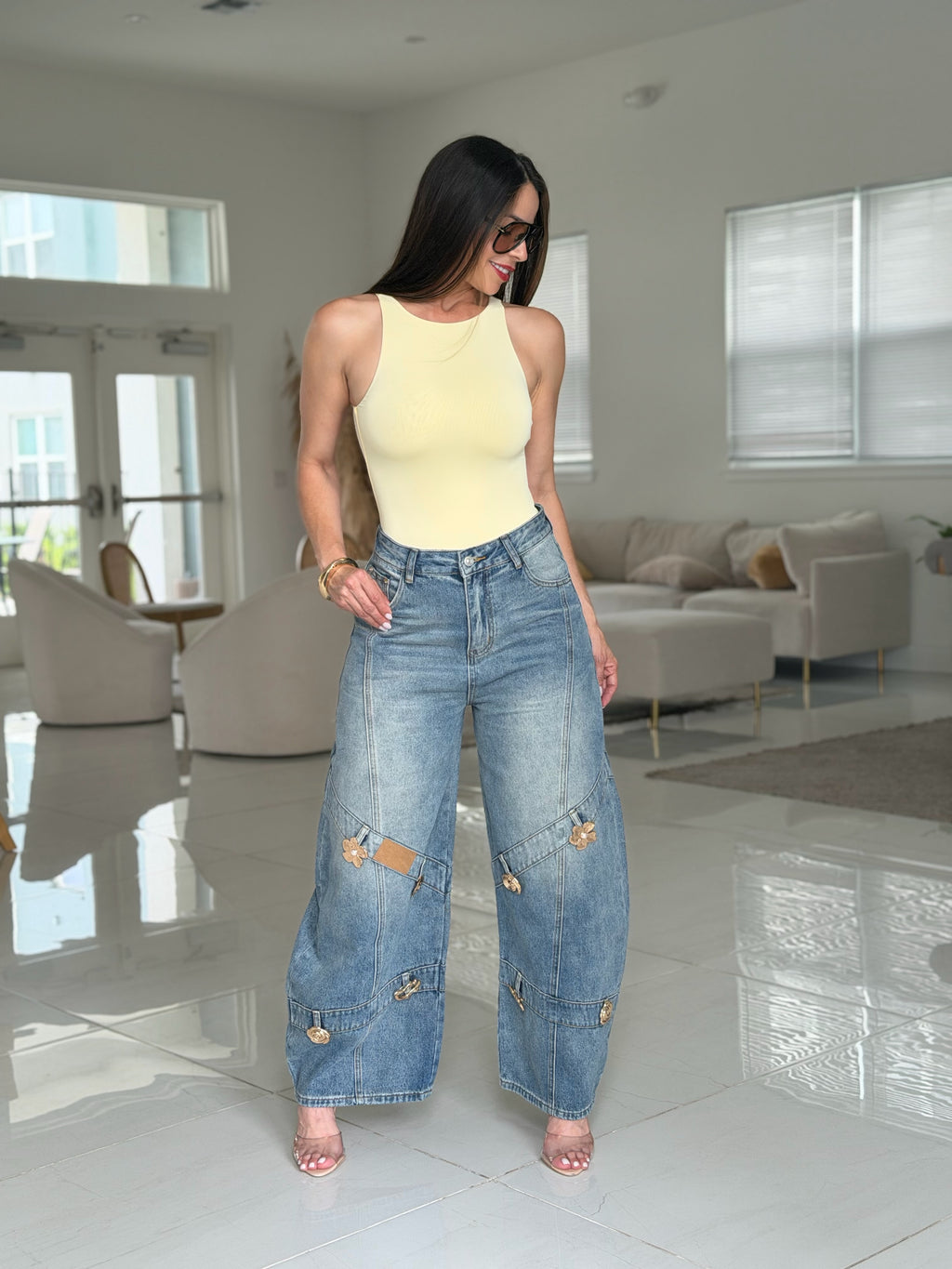 LUCIANA BLOOM BARREL JEAN