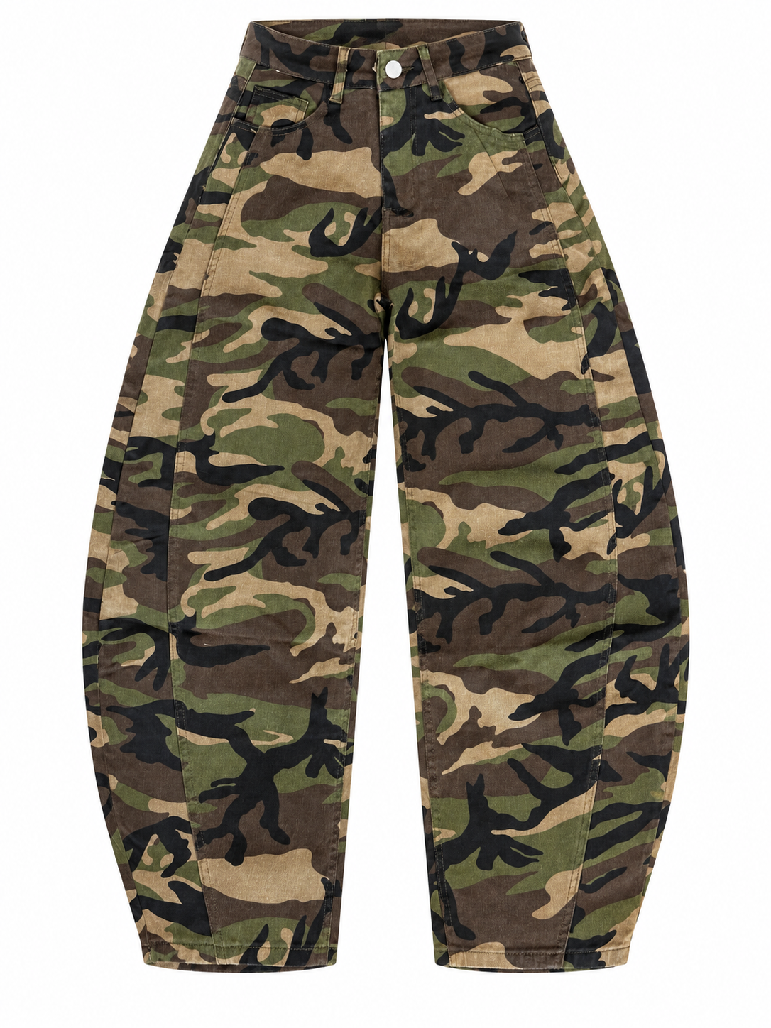 WILD EDGE CAMO BARREL JEANS