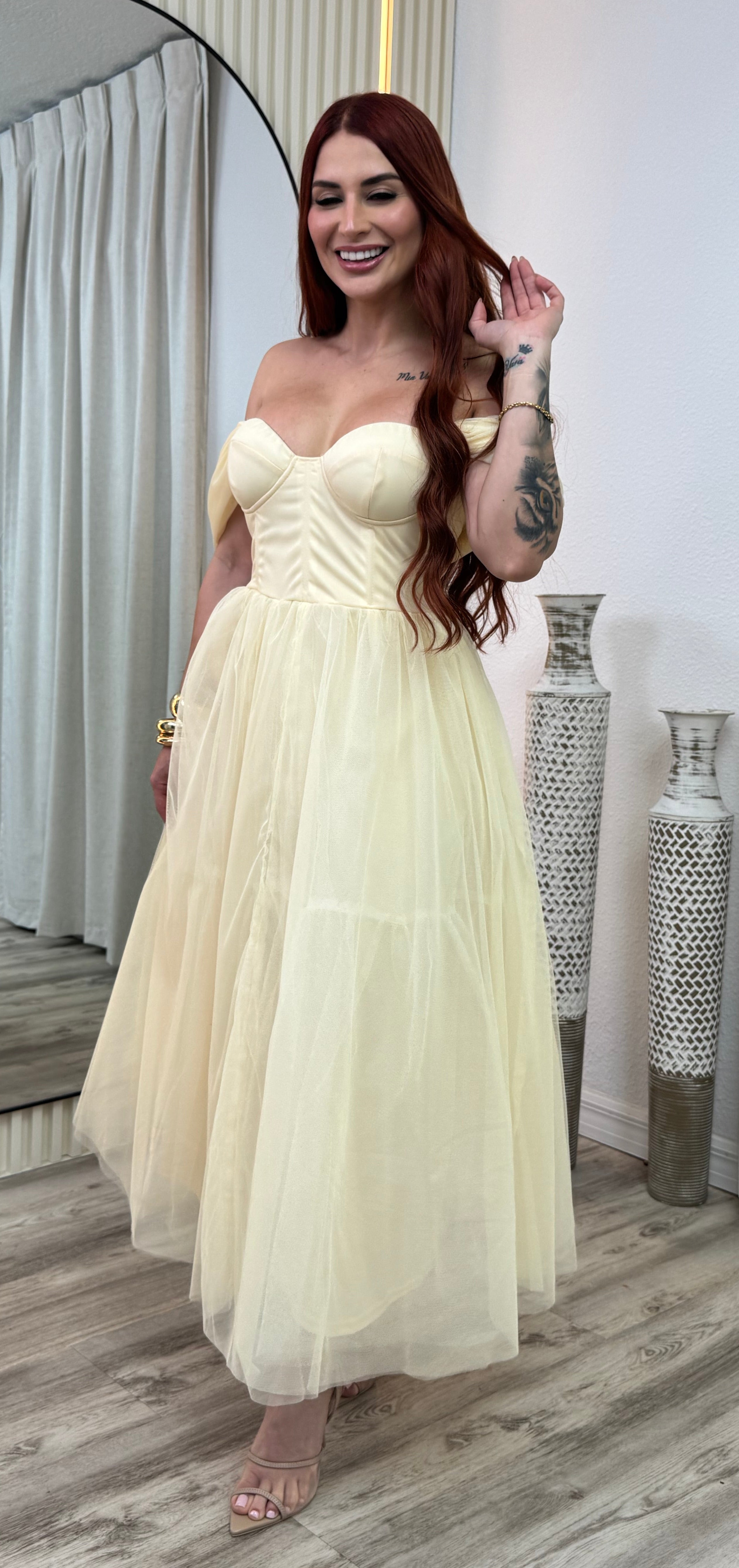 Aurielle Butter Tulle Maxi Dress