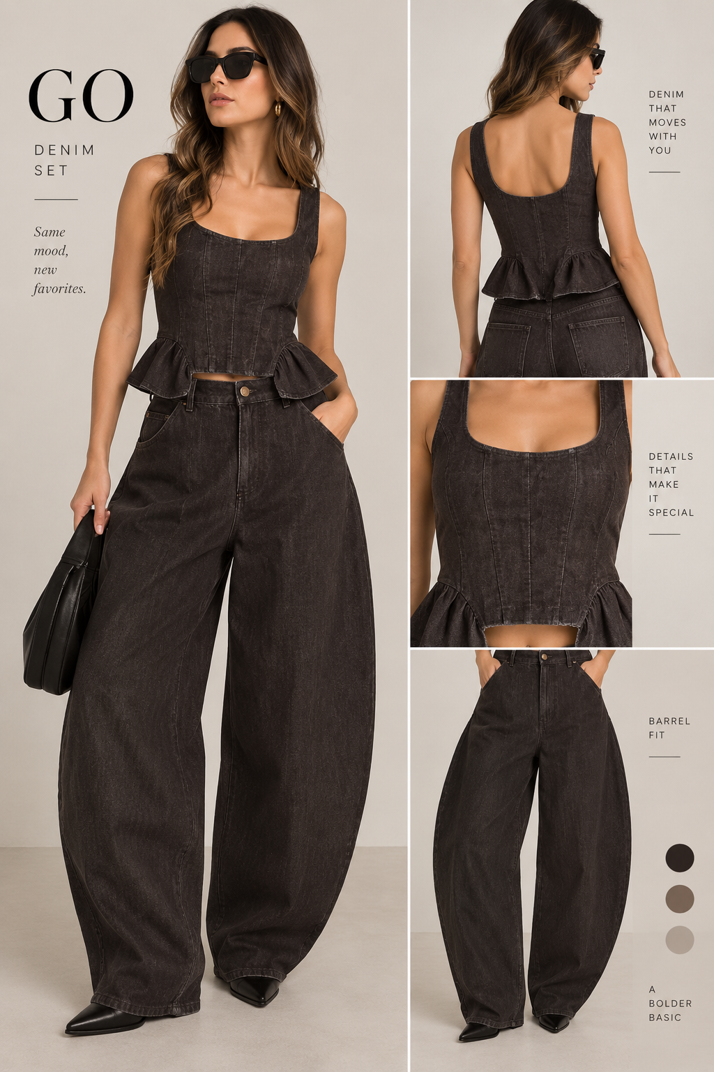 SORELLA DENIM SET BROWN