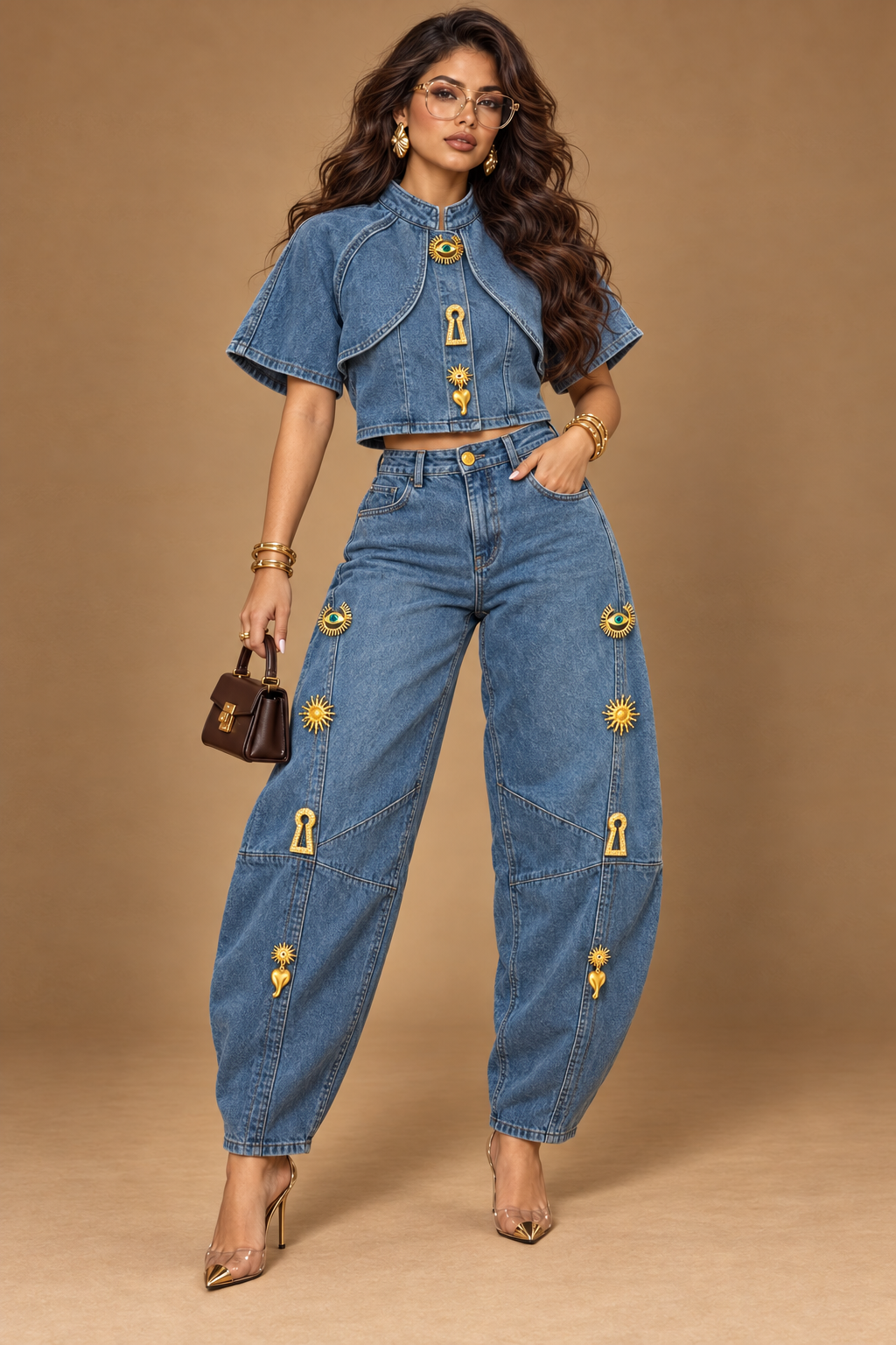 CLEO CHARM DENIM SET