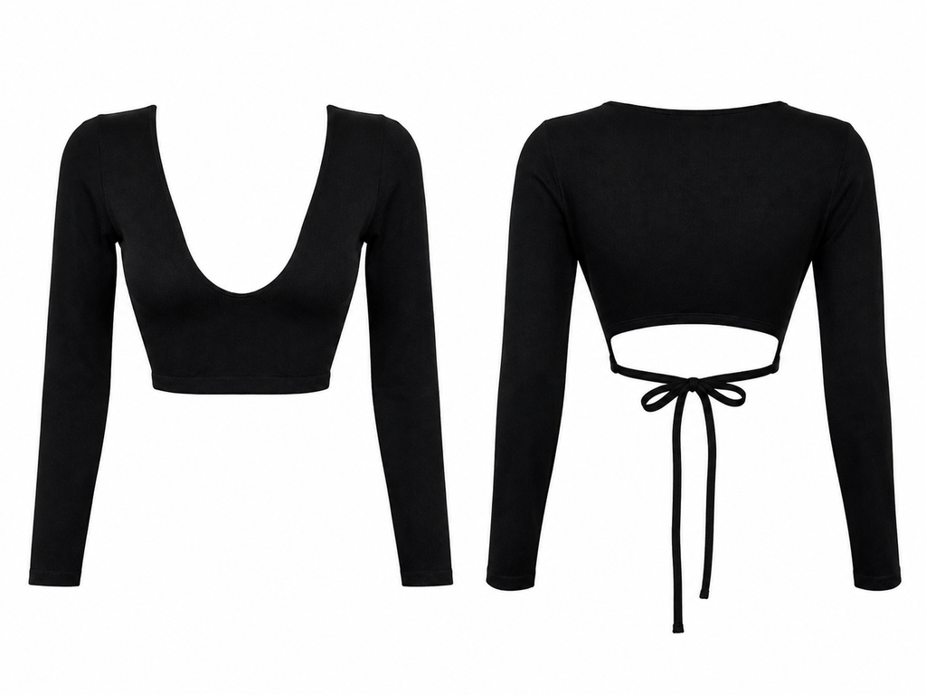 MIDNIGHT TIE-BACK CROP TOP