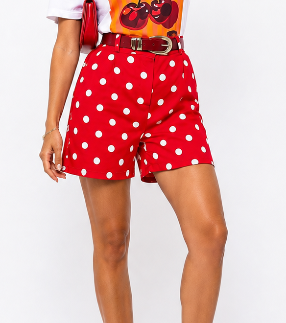 GIULIA POLKA SHORT-RED