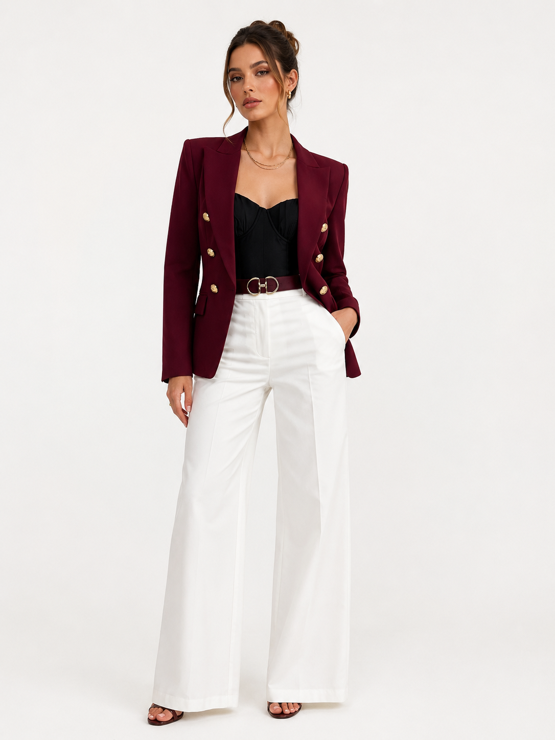 GENEVIEVE WIDE LEG PANTS – IVORY