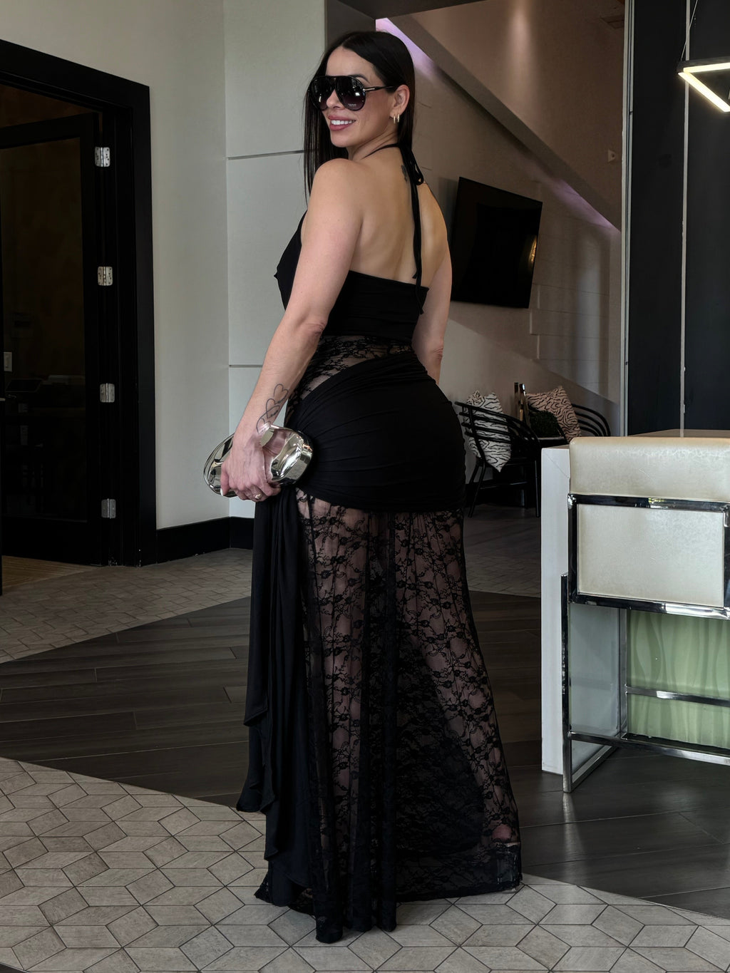 AURÉLIE BLACK LACE DRESS