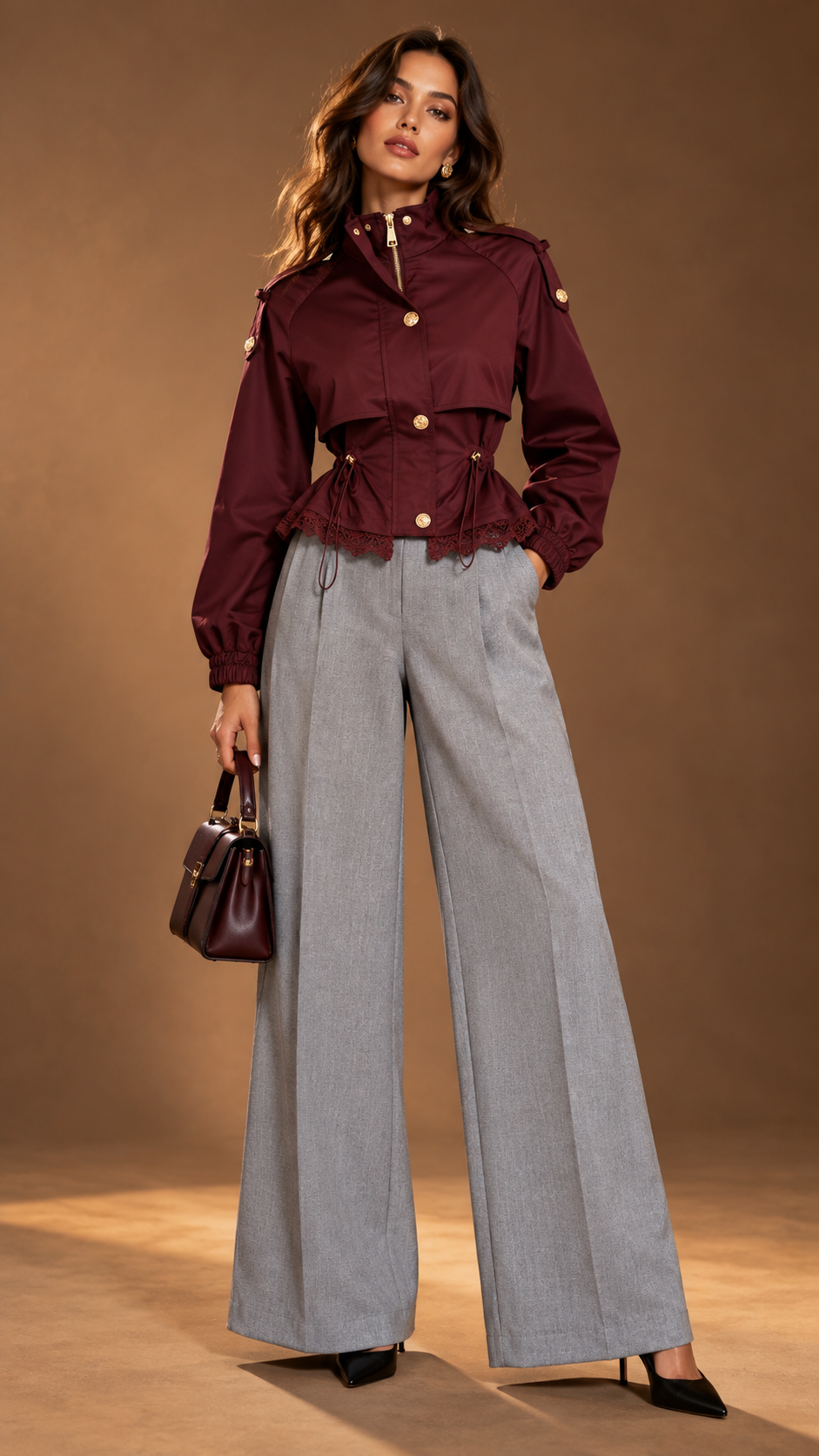 BORDEAUX LACE UTILITY JACKET