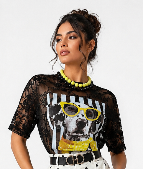 DALMATIAN LACE ICON TEE