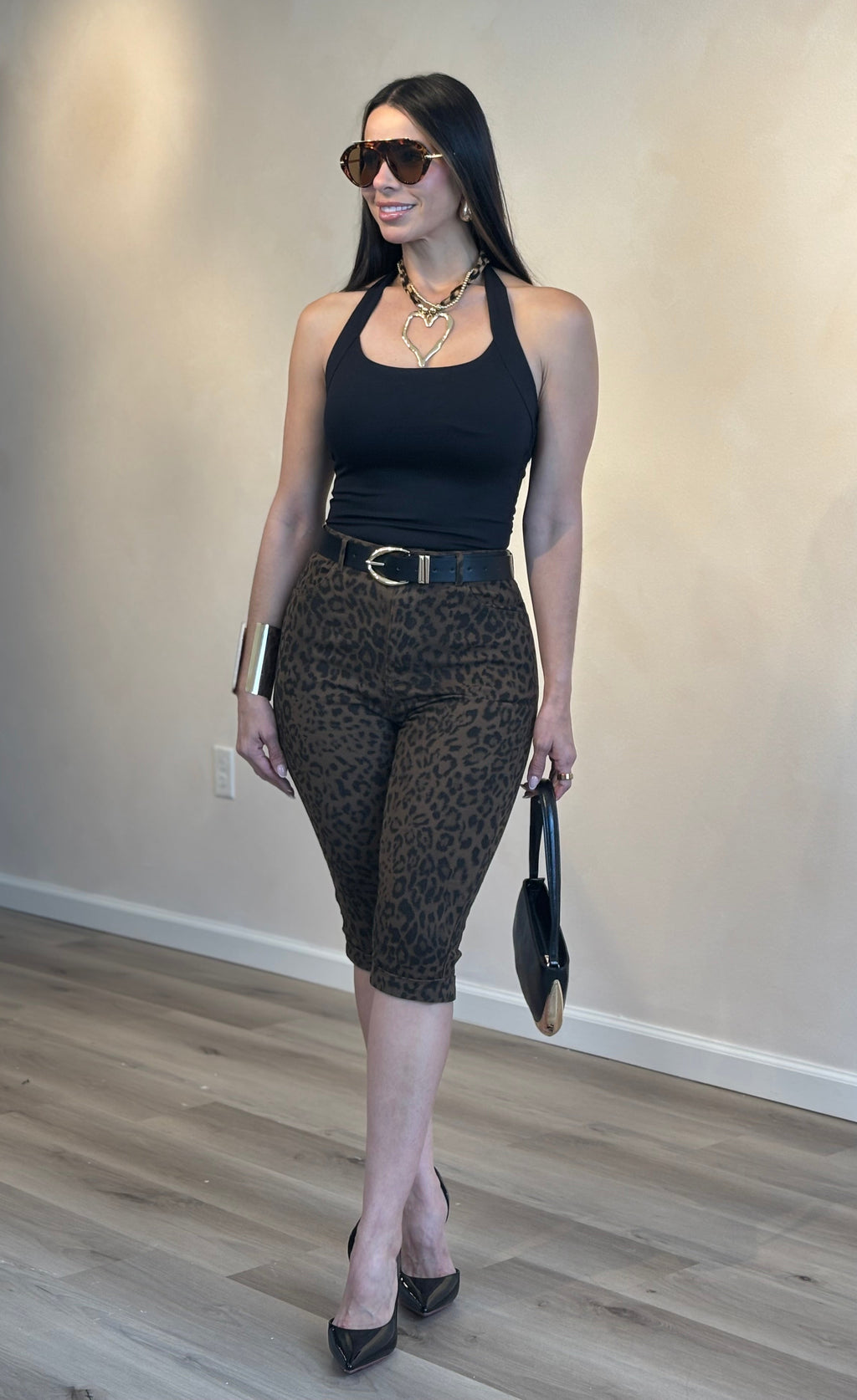 NOEMI LEOPARD CAPRI PANTS