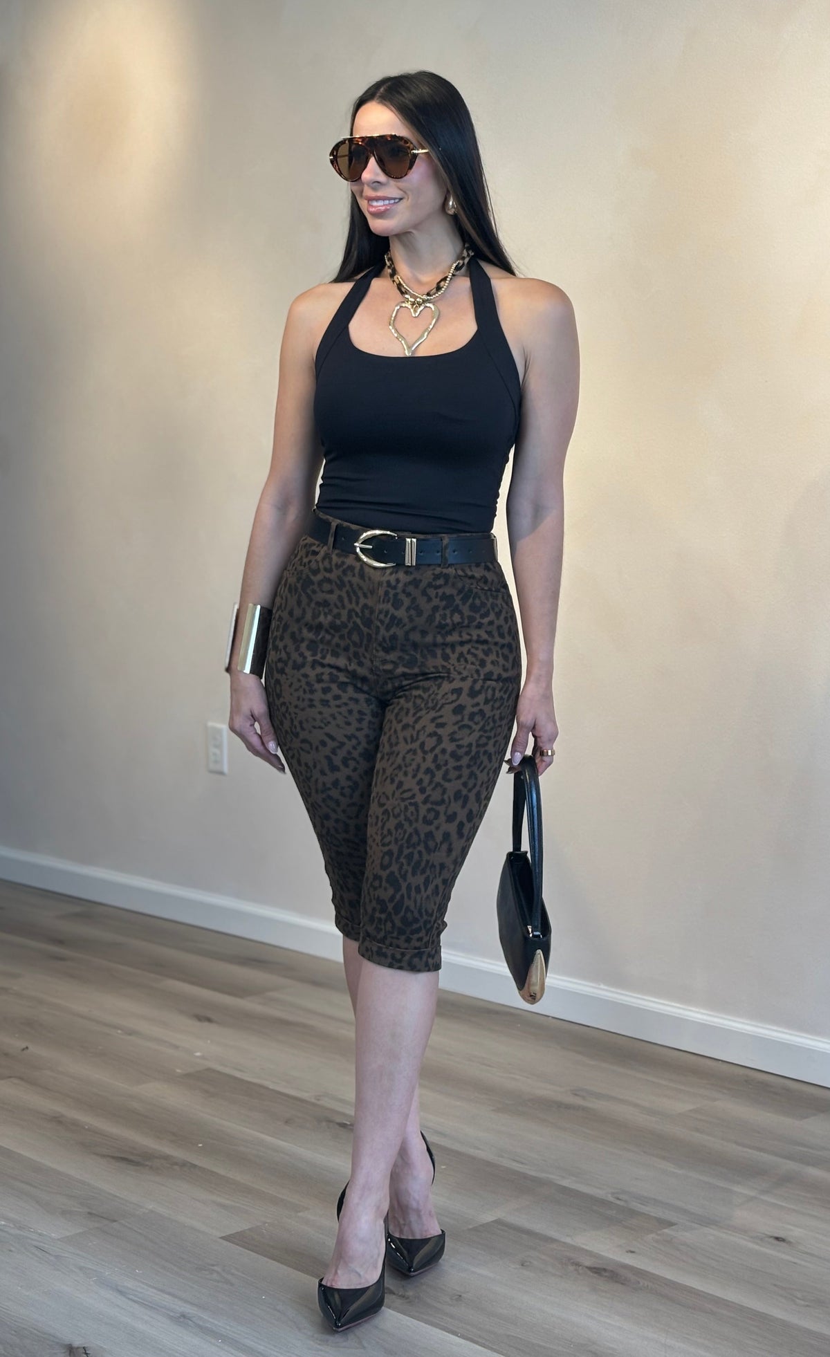 NOEMI LEOPARD CAPRI PANTS