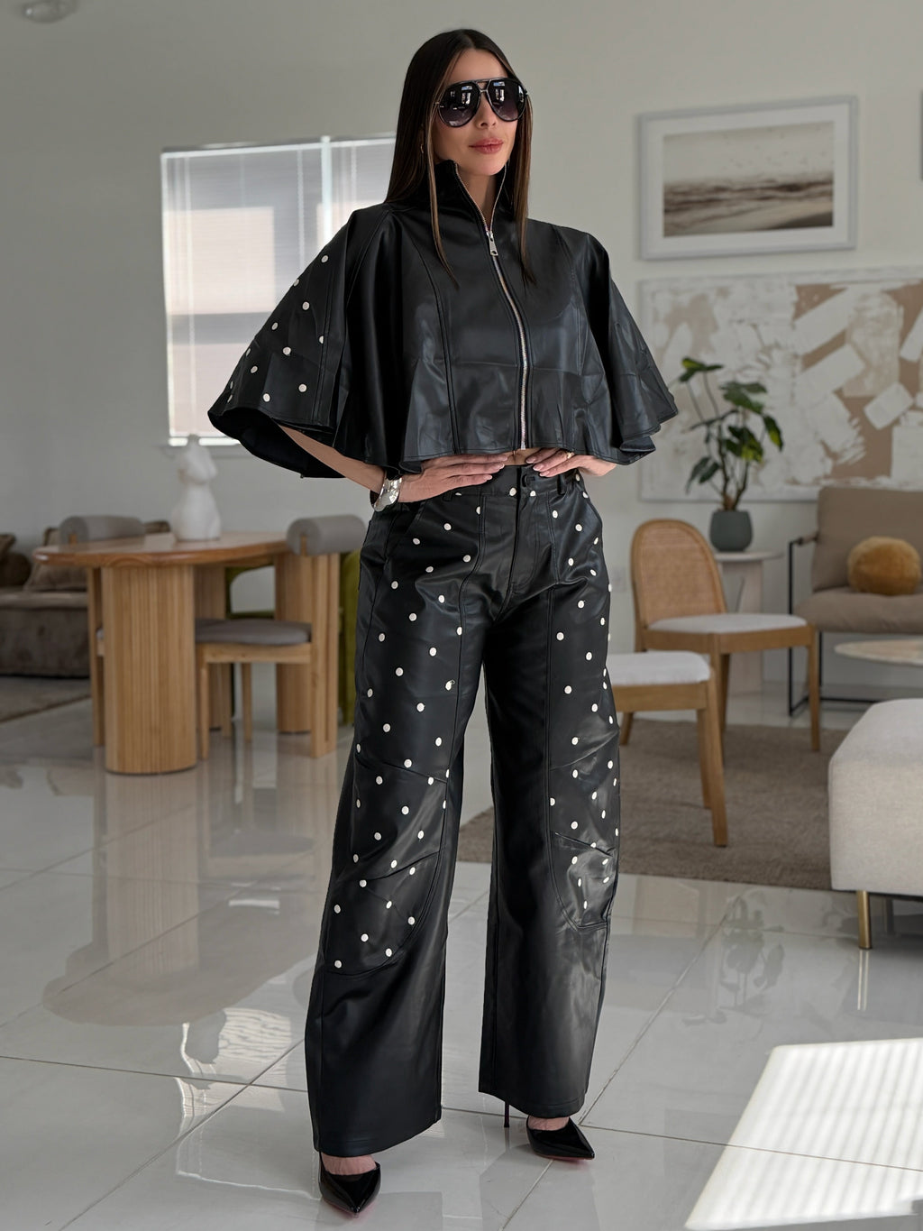 DAKOTA POLKA DOT SET BLACK