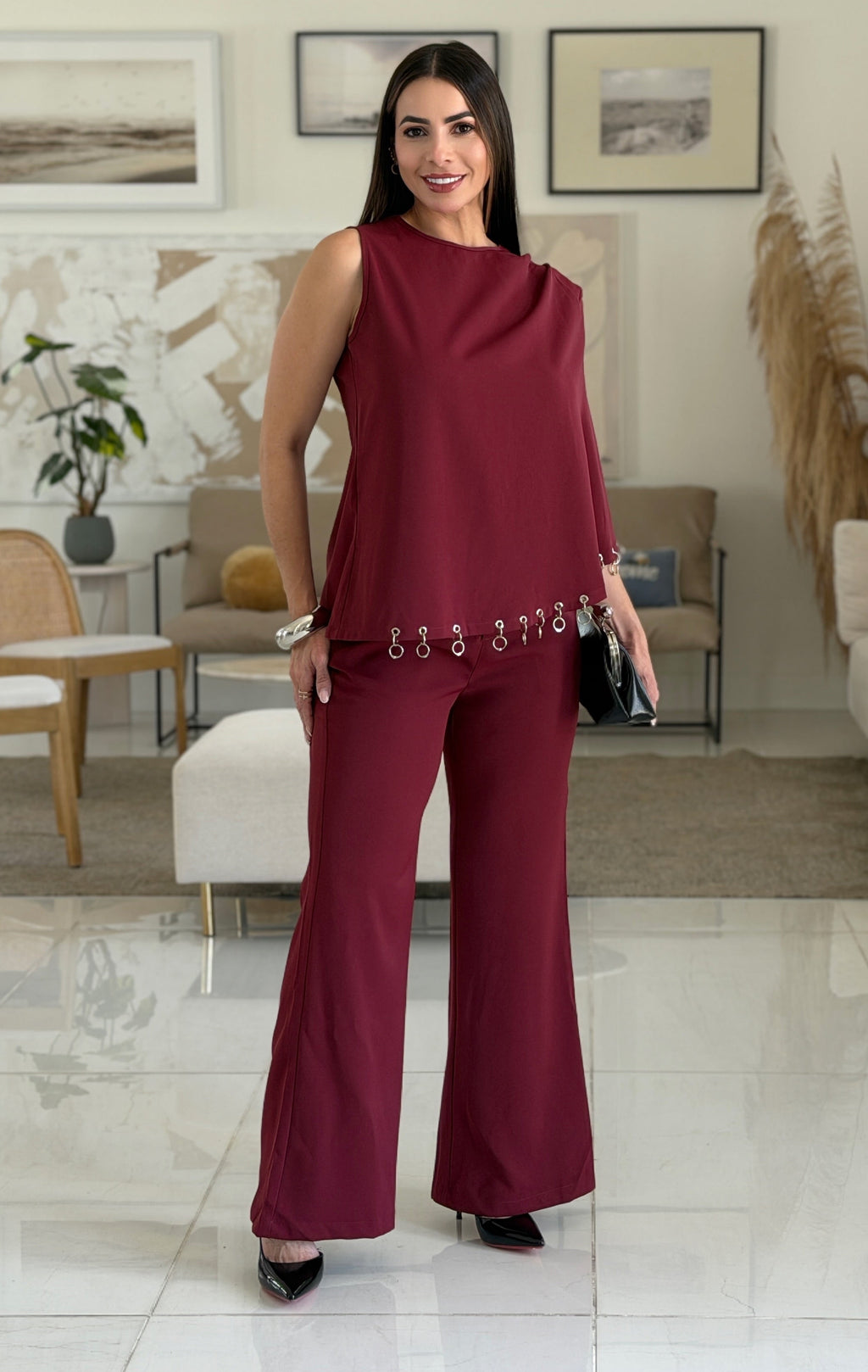 KIERA RING SET - BURGUNDY