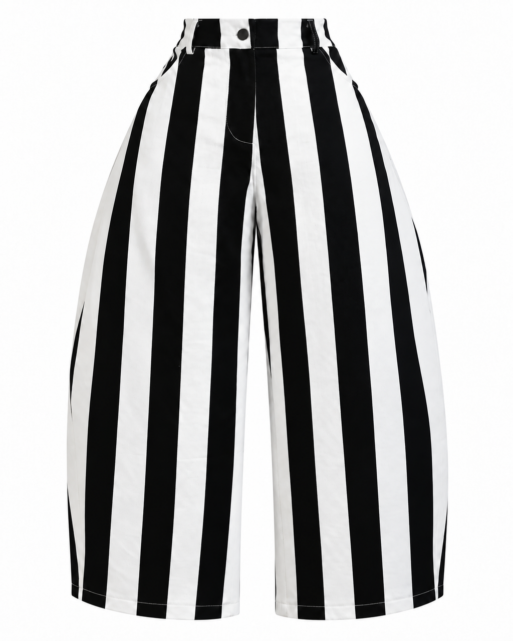 FARA STRIPED BARREL PANTS