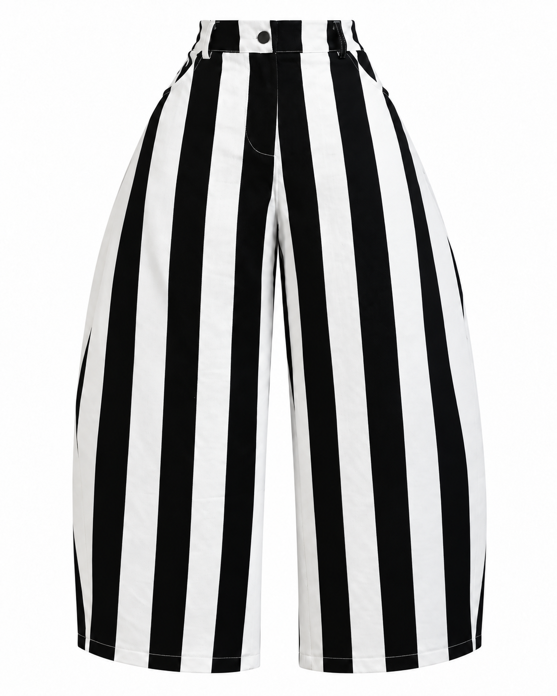 FARA STRIPED BARREL PANTS