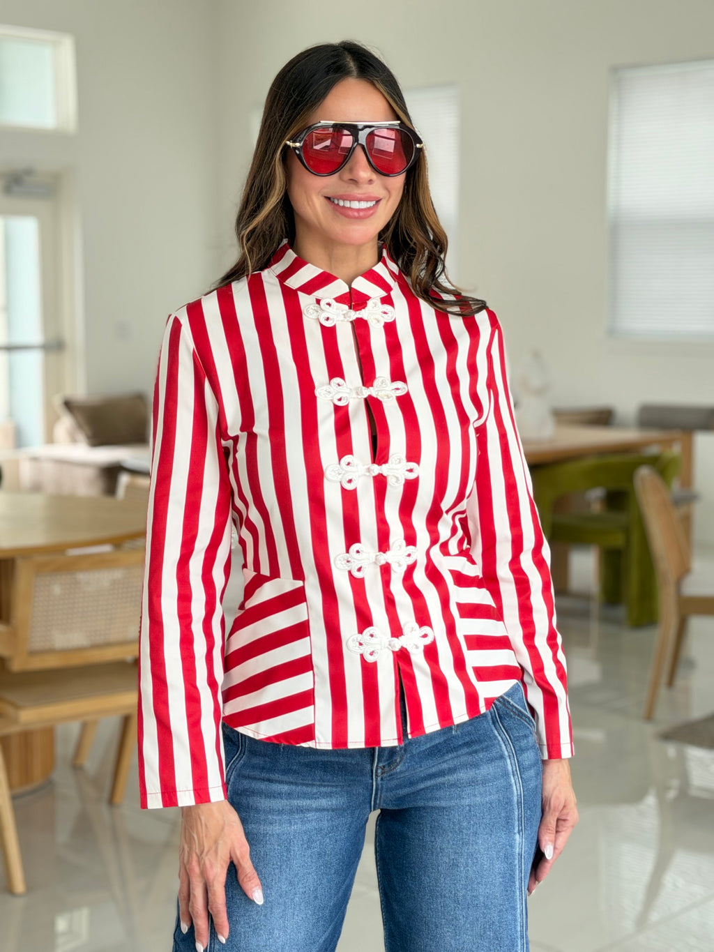 ESTELLE STRIPED BLOUSE