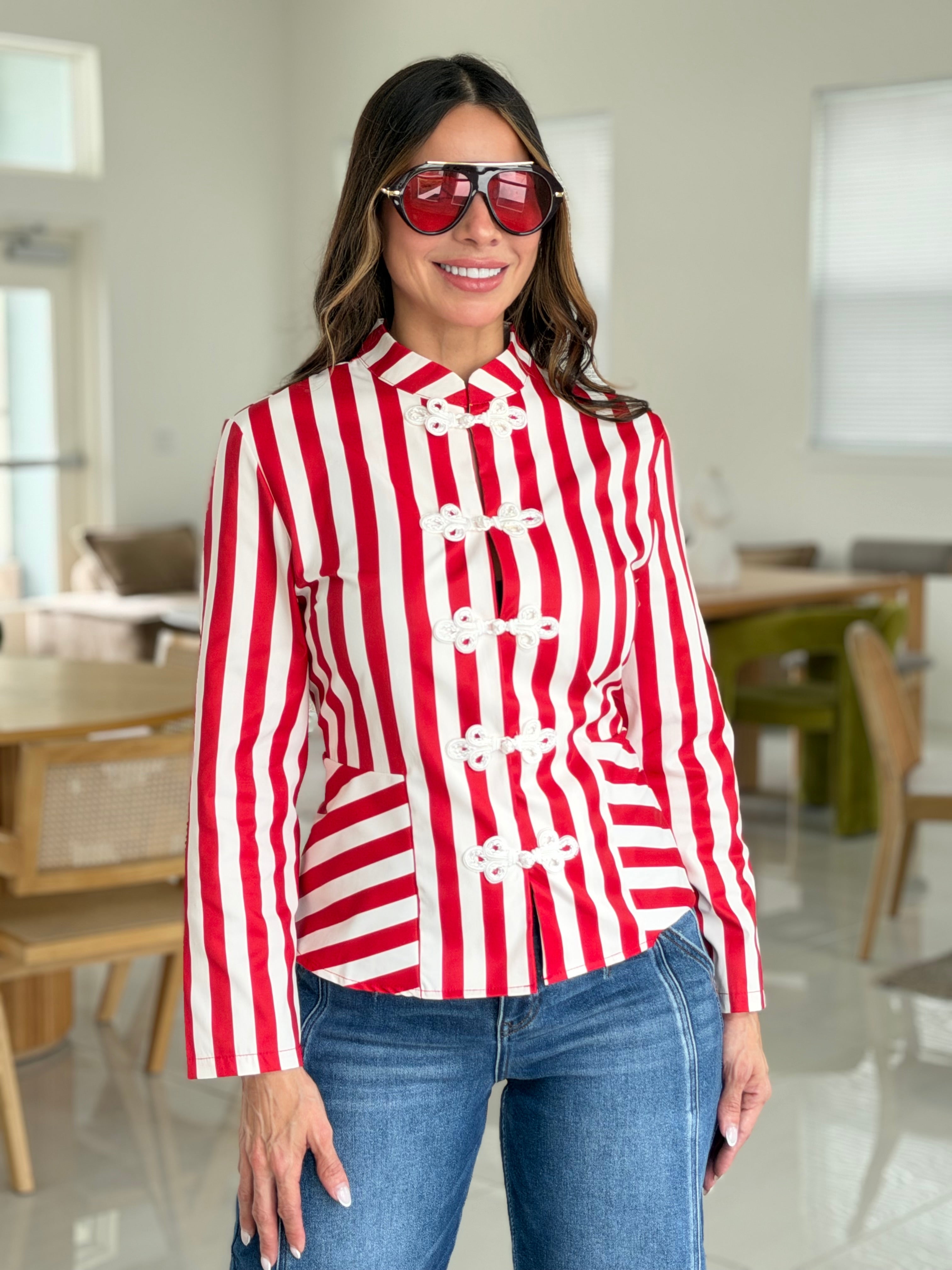 ESTELLE STRIPED BLOUSE