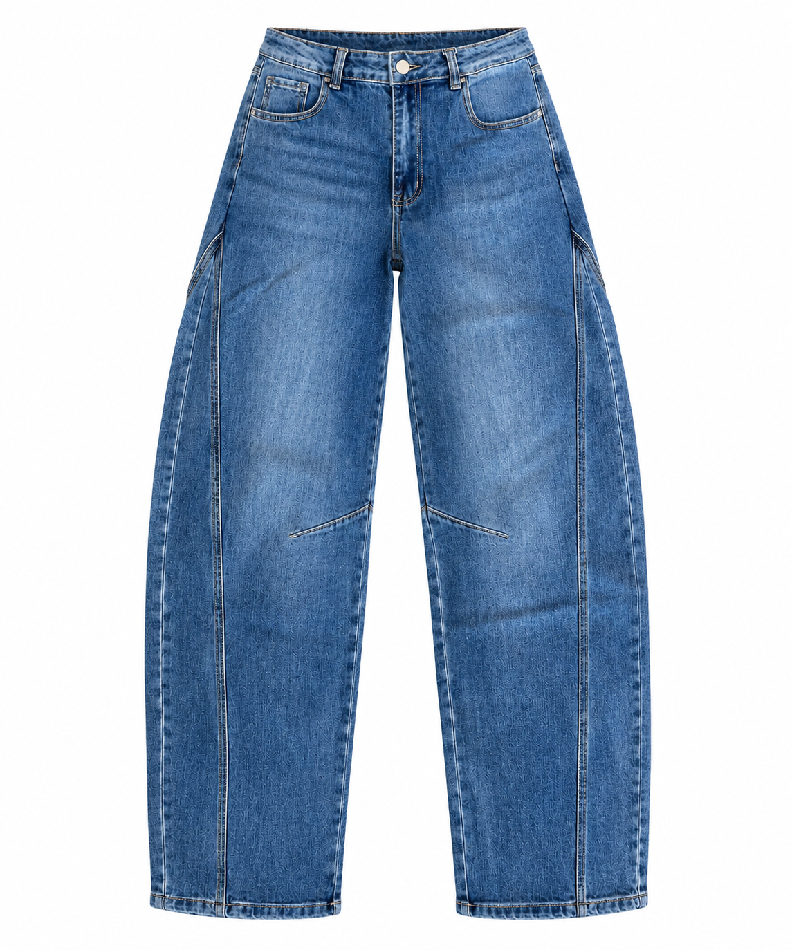 SCULPTED SEAM BARREL JEANS