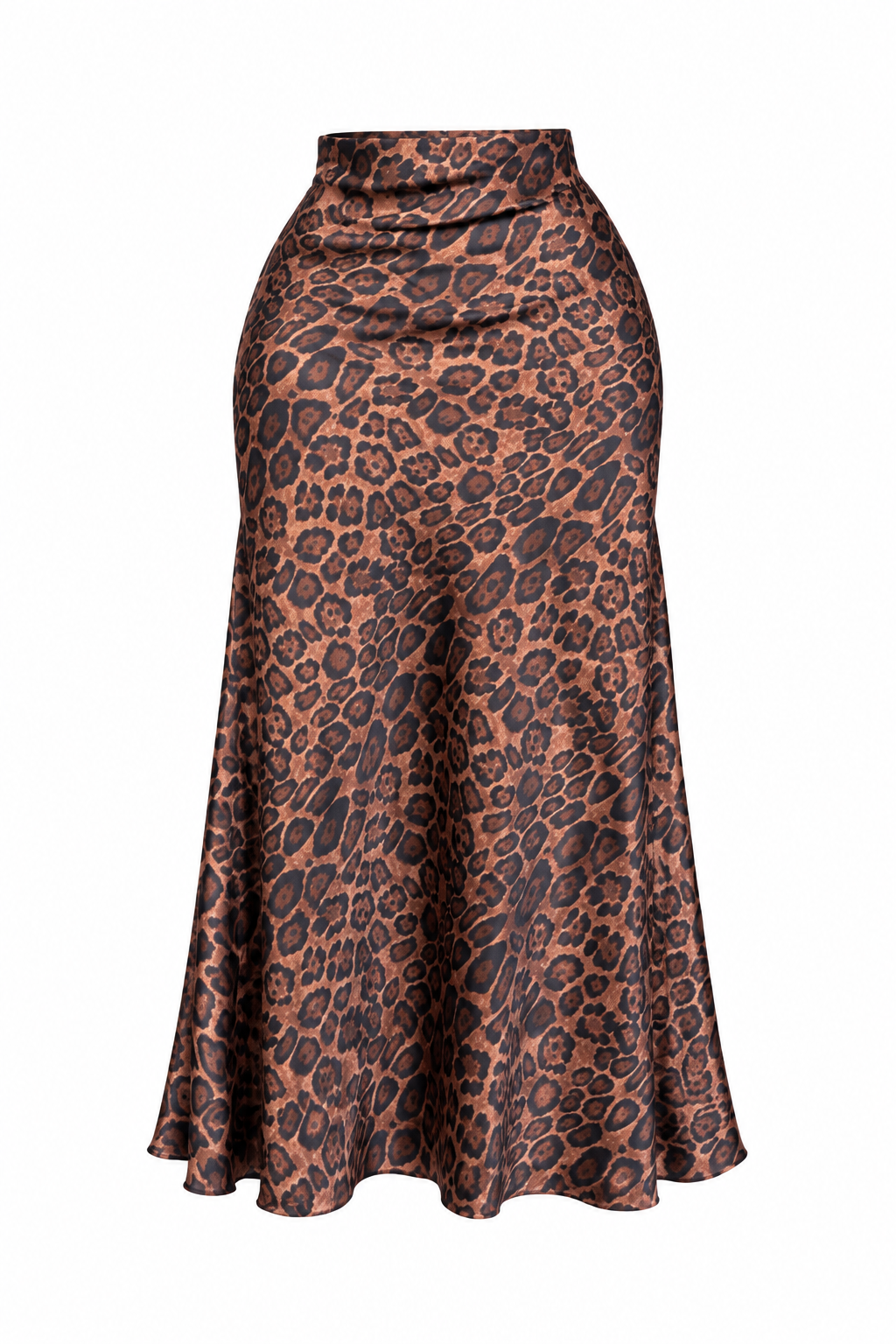 WILD SATIN LEOPARD SKIRT