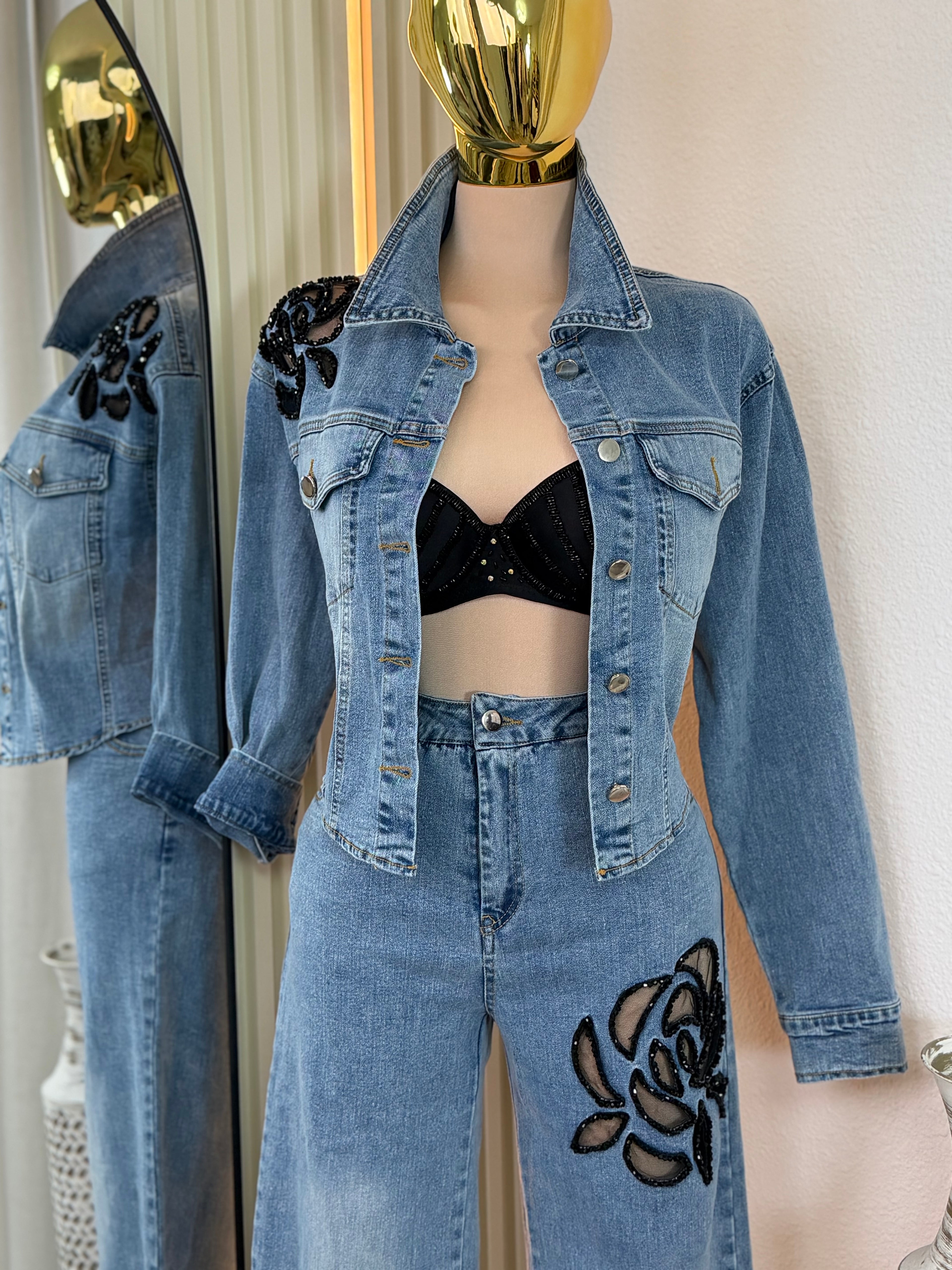 ROSE NOIR DENIM SET