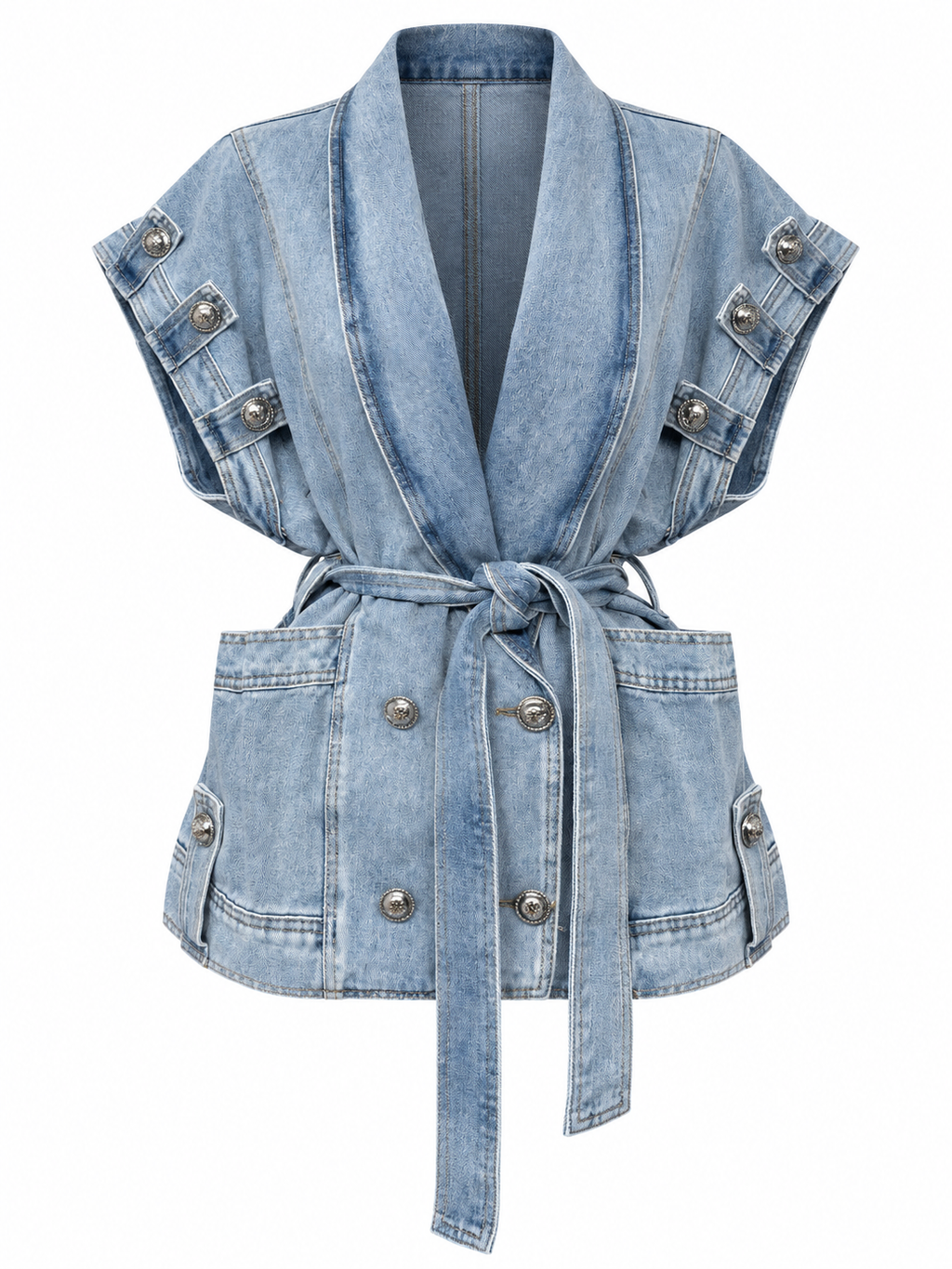DENIM ICON BELTED VEST