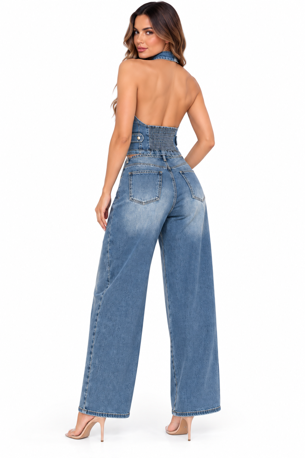 REGAL DENIM HALTER SET
