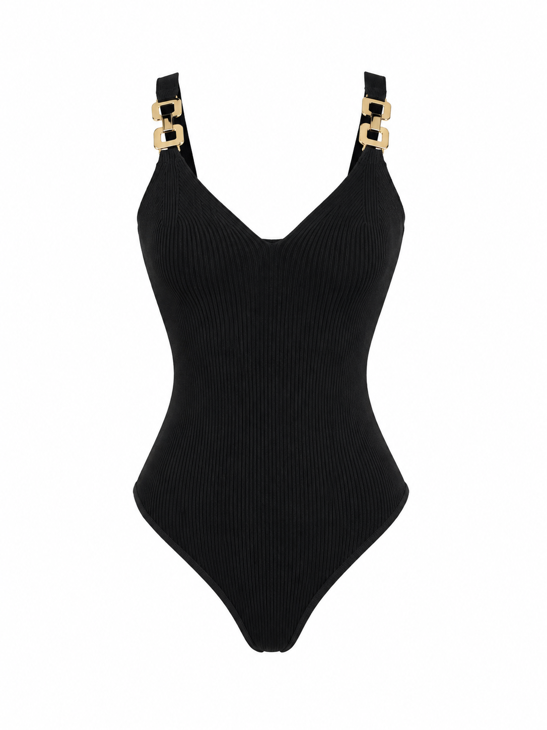EMMA RIBBED GOLD DETAIL BODYSUIT