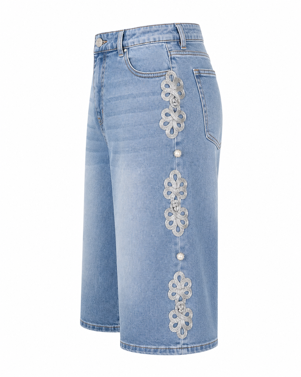 PEARL BLOOM DENIM BERMUDA