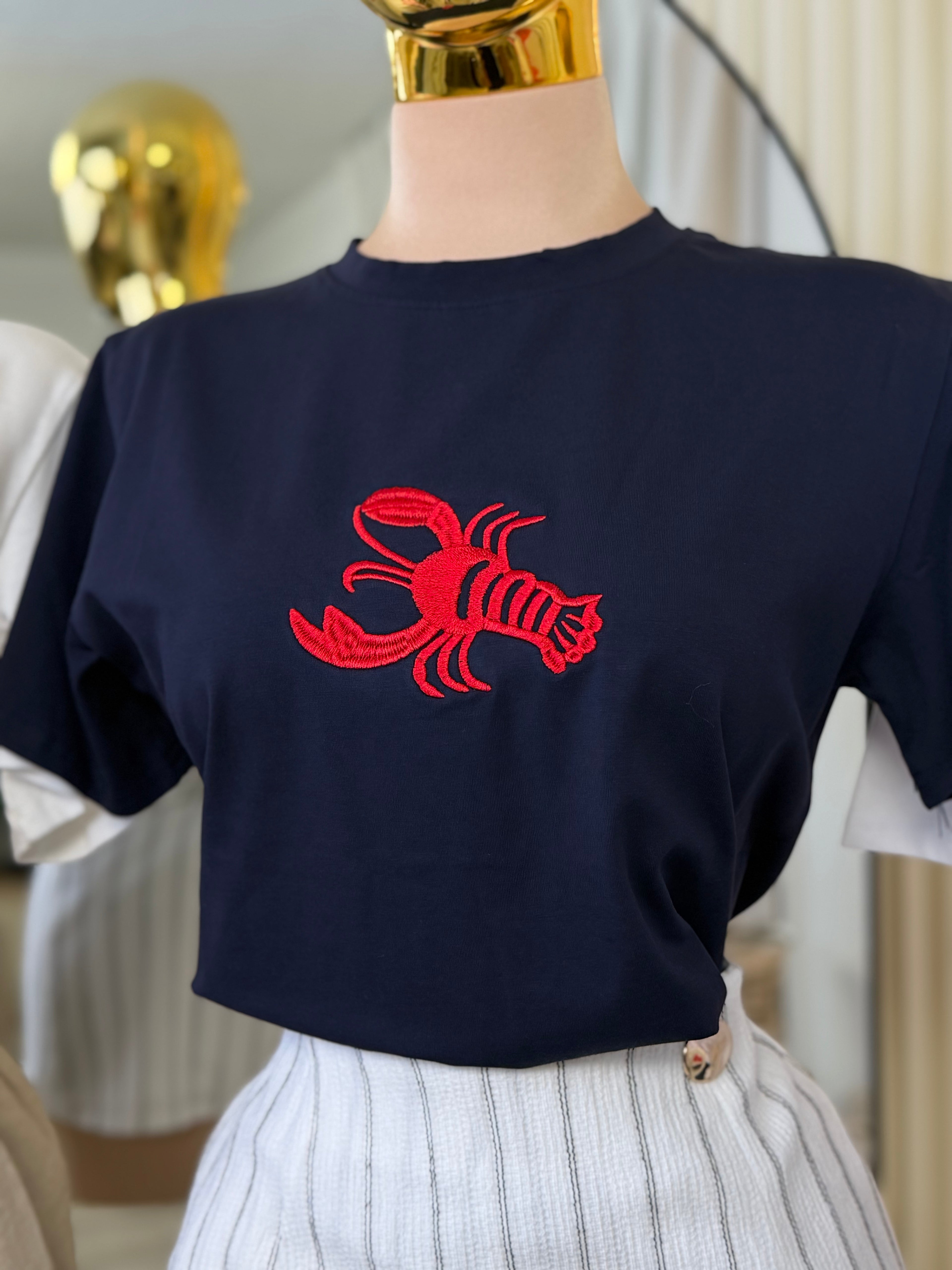 HARPER LOBSTER TEE – NAVY
