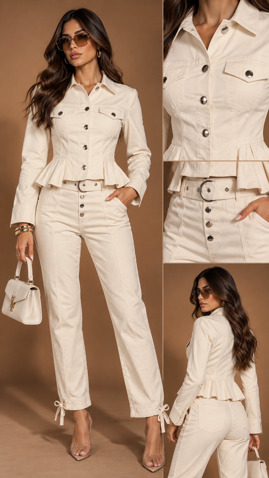 MAREN PEPLUM SET IVORY