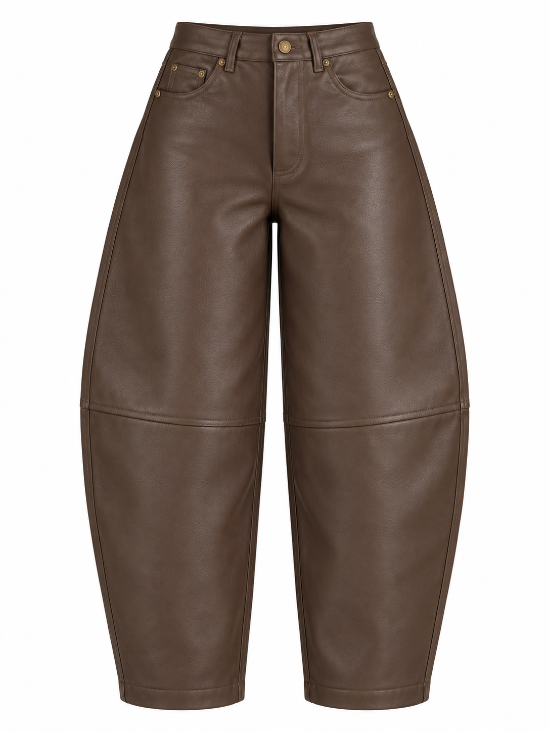 MARCELLA LEATHER BARREL PANTS