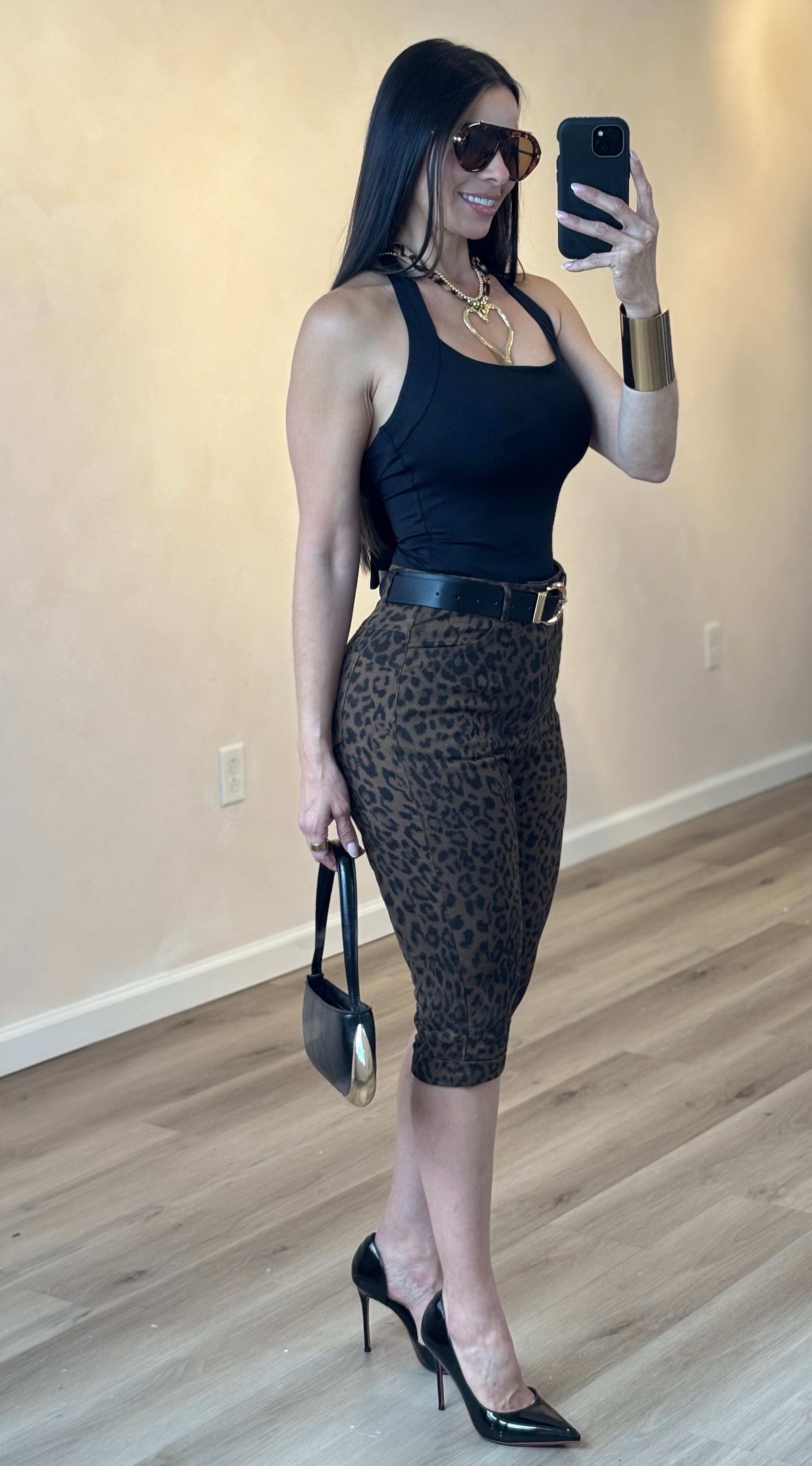 NOEMI LEOPARD CAPRI PANTS