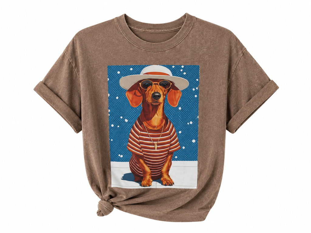 CAPRI ACID WASH GRAPHIC T-SHIRT BROWN