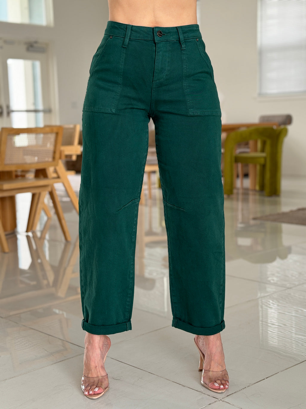 EMERALD BARREL DENIM PANTS