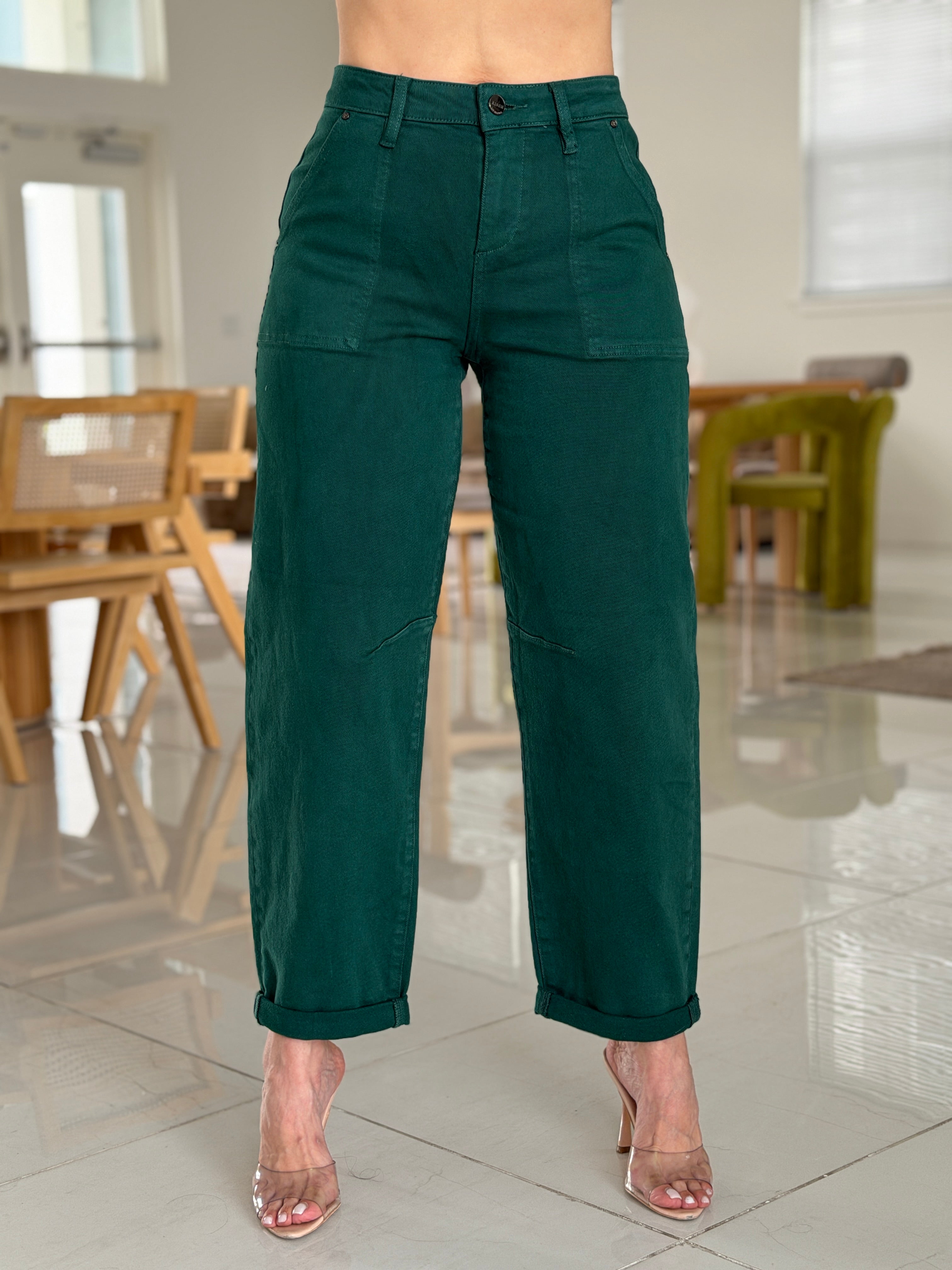EMERALD BARREL DENIM PANTS