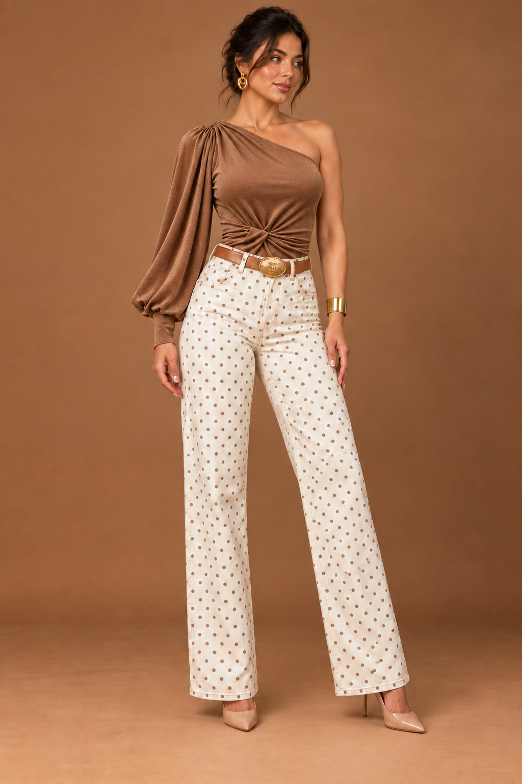 GOLDEN MUSE ONE SHOULDER BODYSUIT