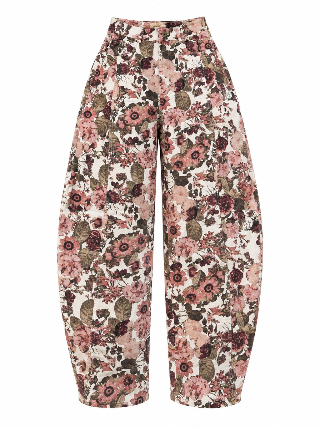 VINTAGE BLOOM BARREL PANTS BURGUNDY