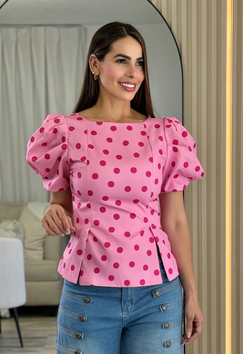 BIANCA POLKA BLOUSE