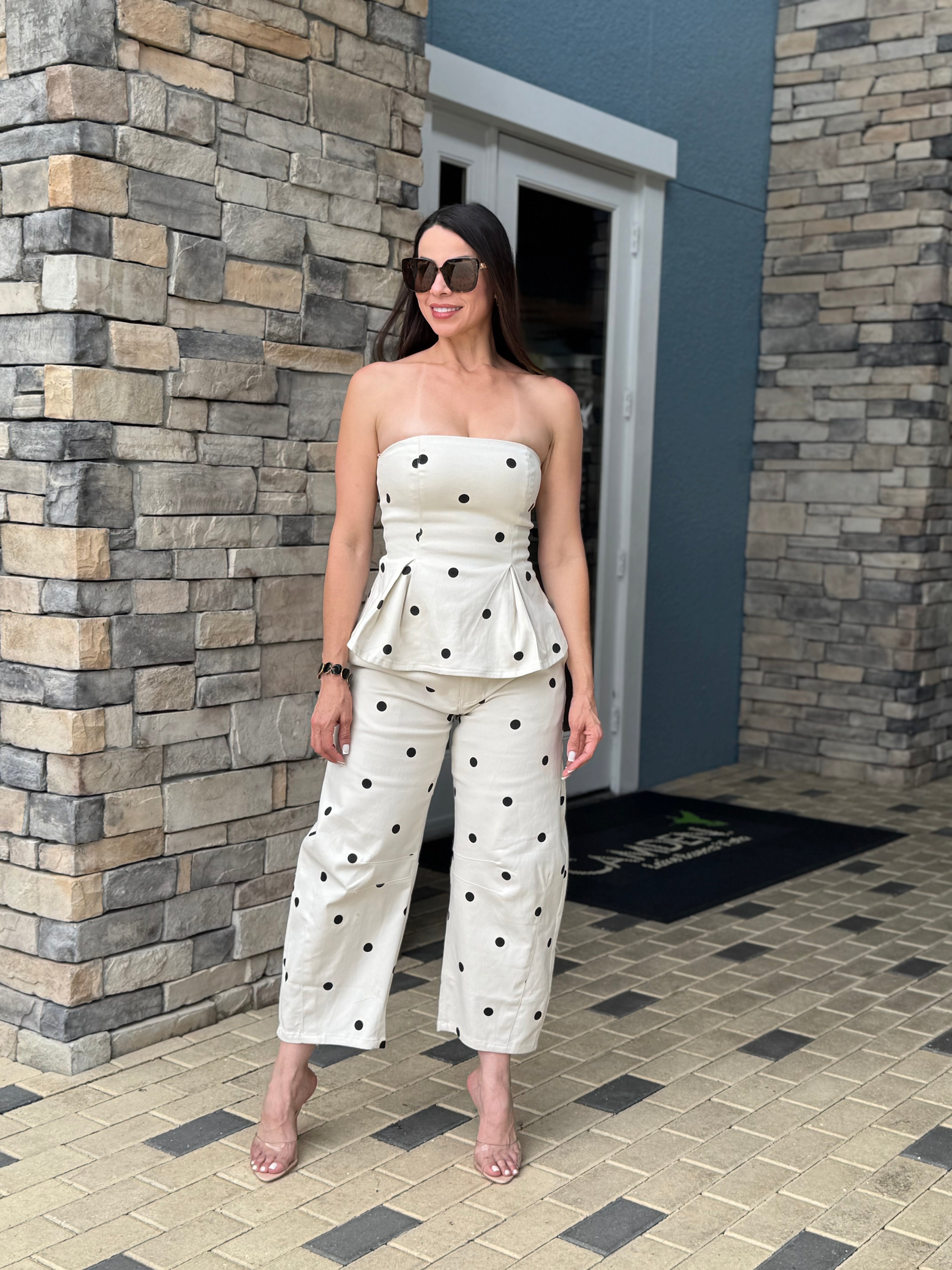 POLKA DOT PEPLUM SET