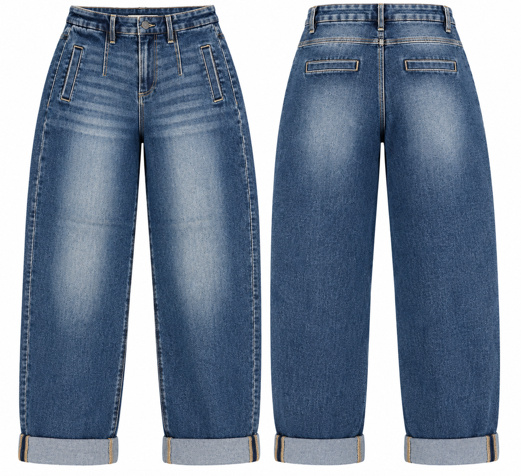 MIDNIGHT CUFF WIDE LEG JEANS