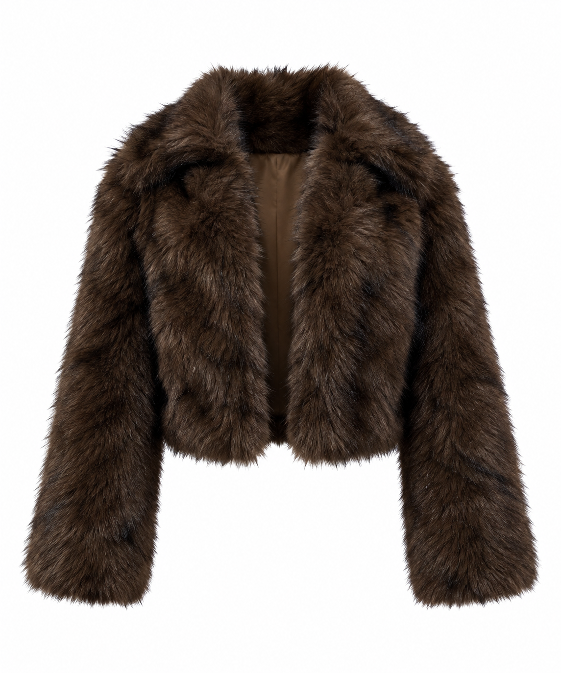 CHOCOLATE NOIR FAUX FUR JACKET