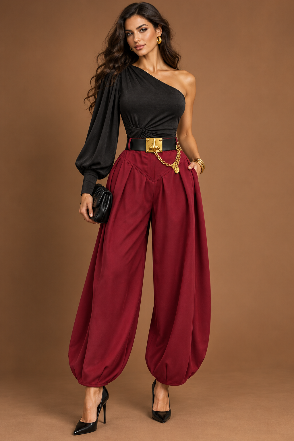 GOLDEN MUSE ONE SHOULDER BODYSUIT