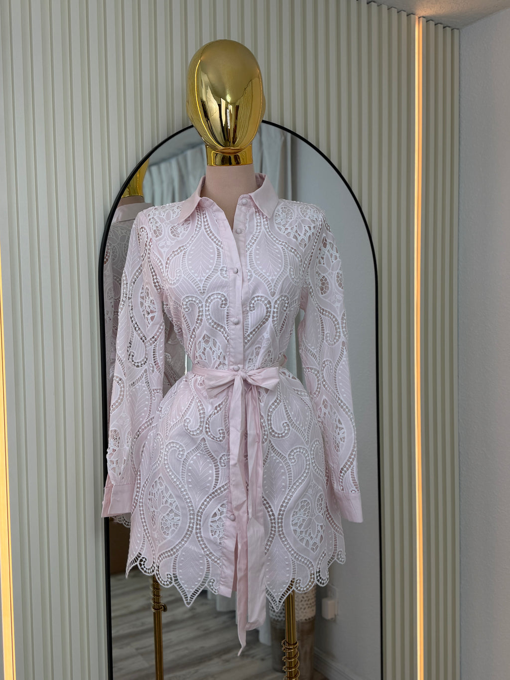 AUTA CROCHET DRESS - PINK