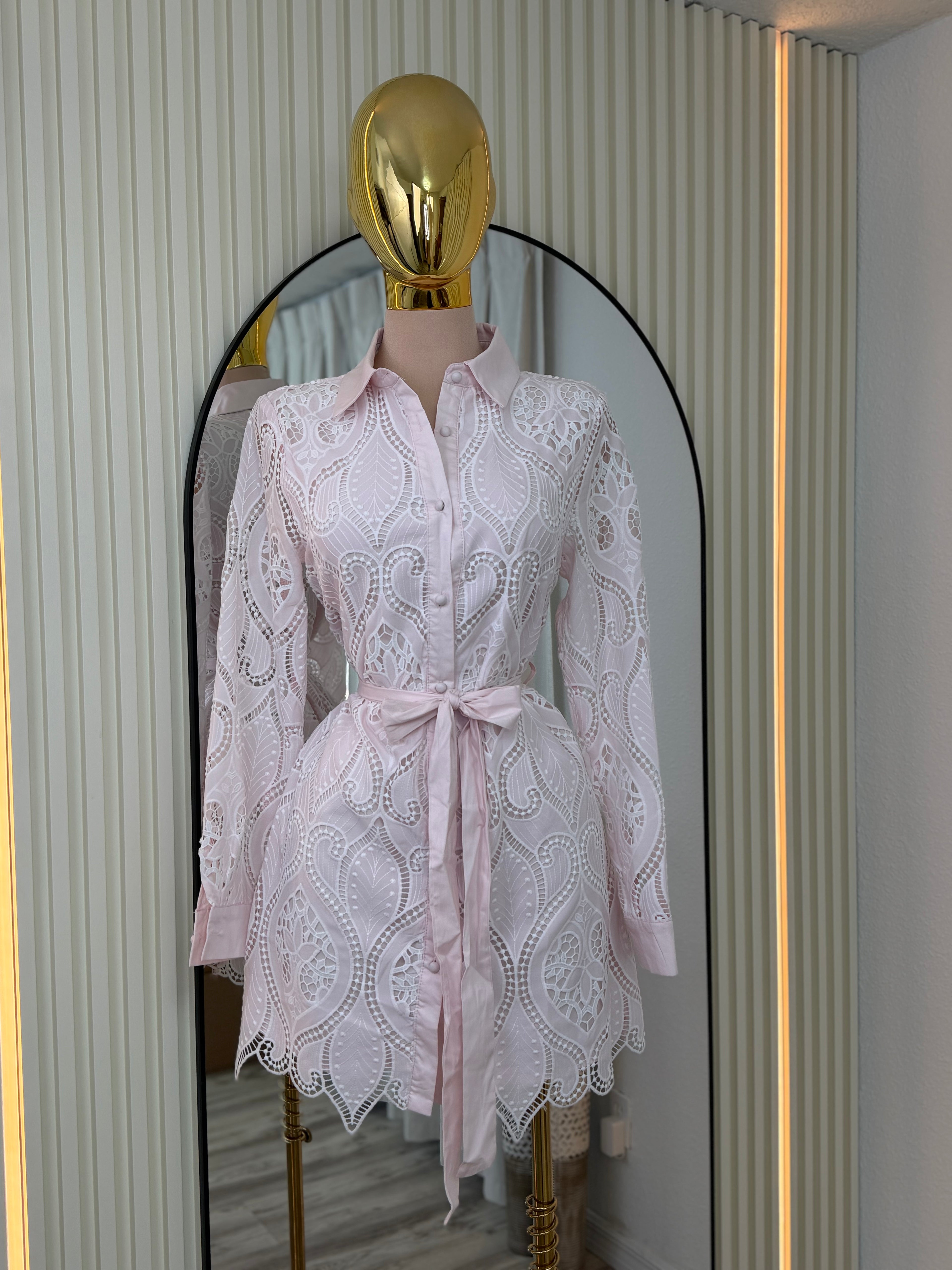 AUTA CROCHET DRESS - PINK