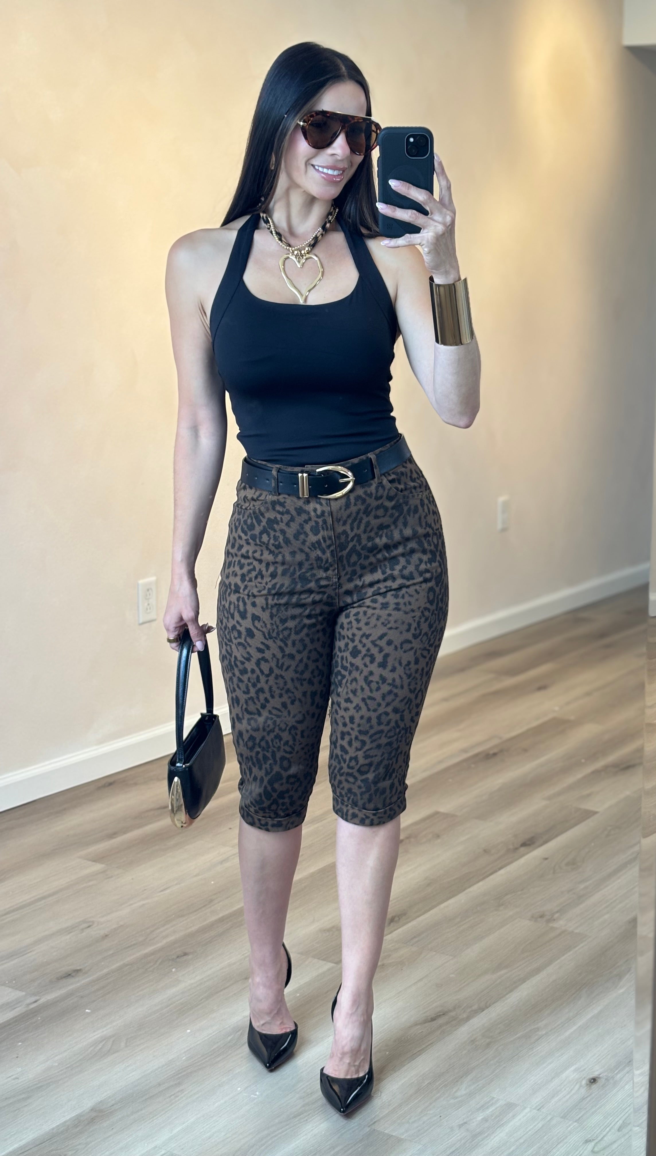 NOEMI LEOPARD CAPRI PANTS