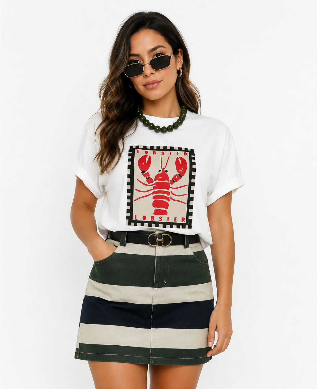 MARLOWE STRIPED MINI SKIRT