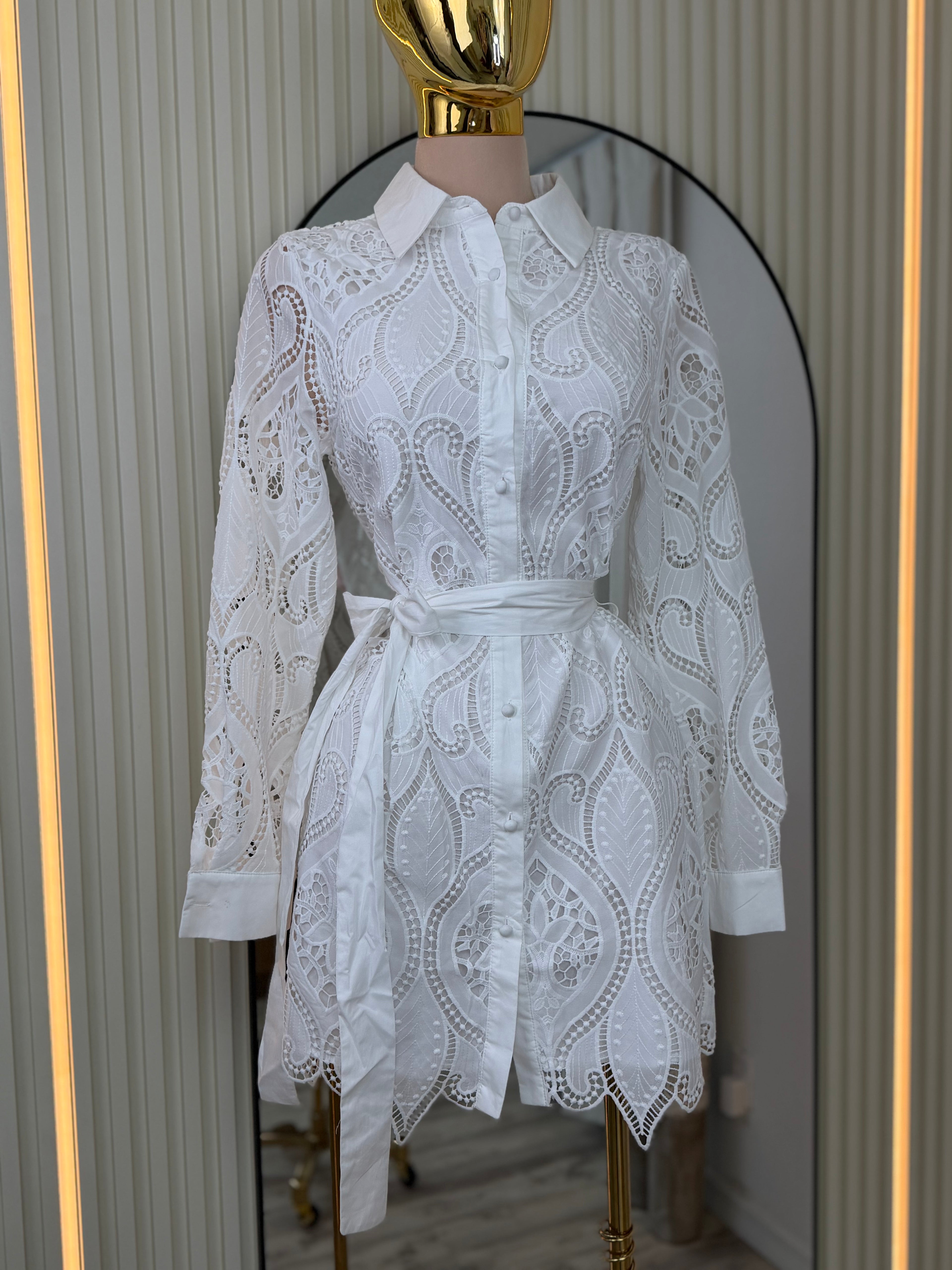 AUTA CROCHET DRESS - WHITE