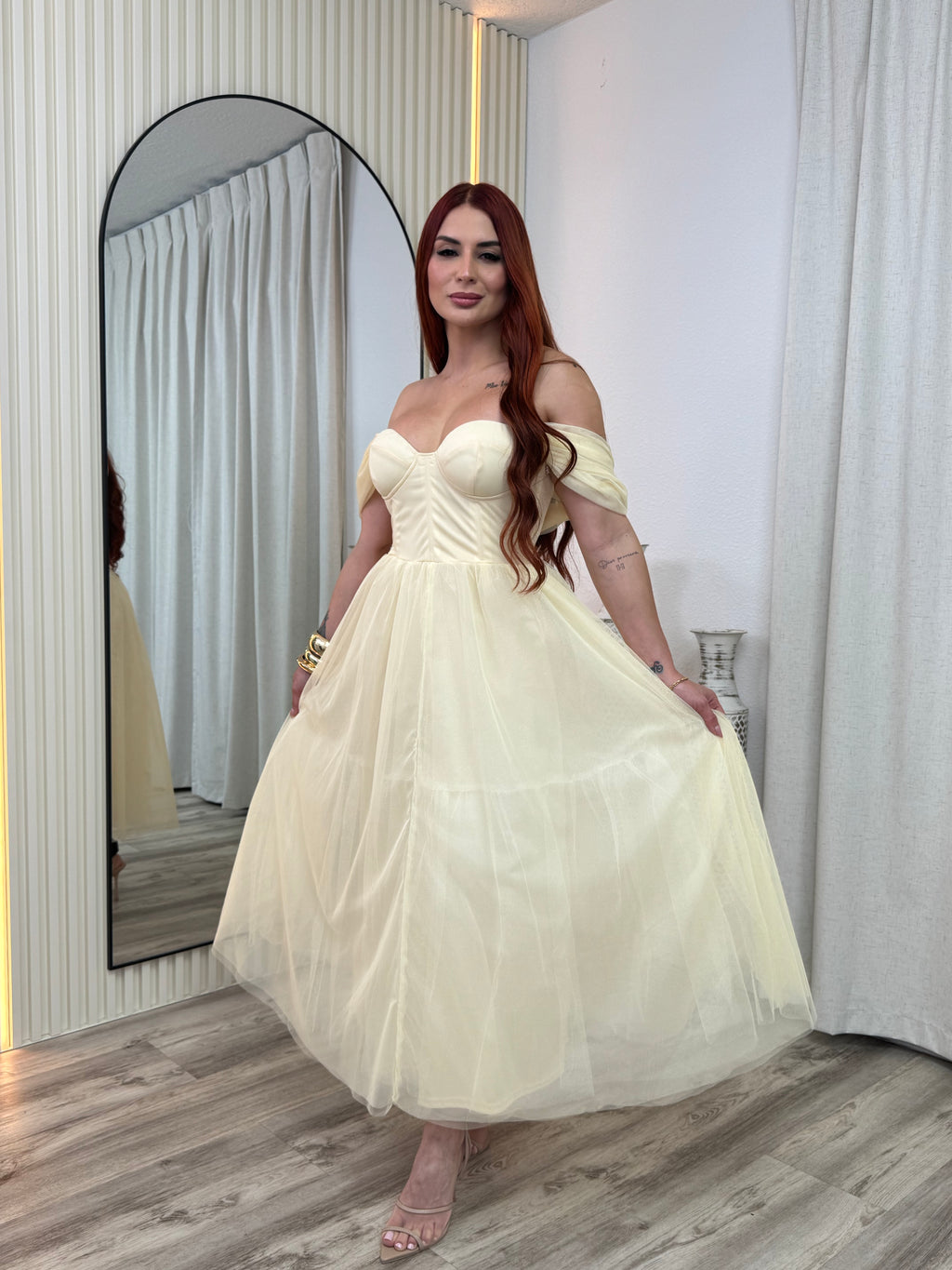 Aurielle Butter Tulle Maxi Dress