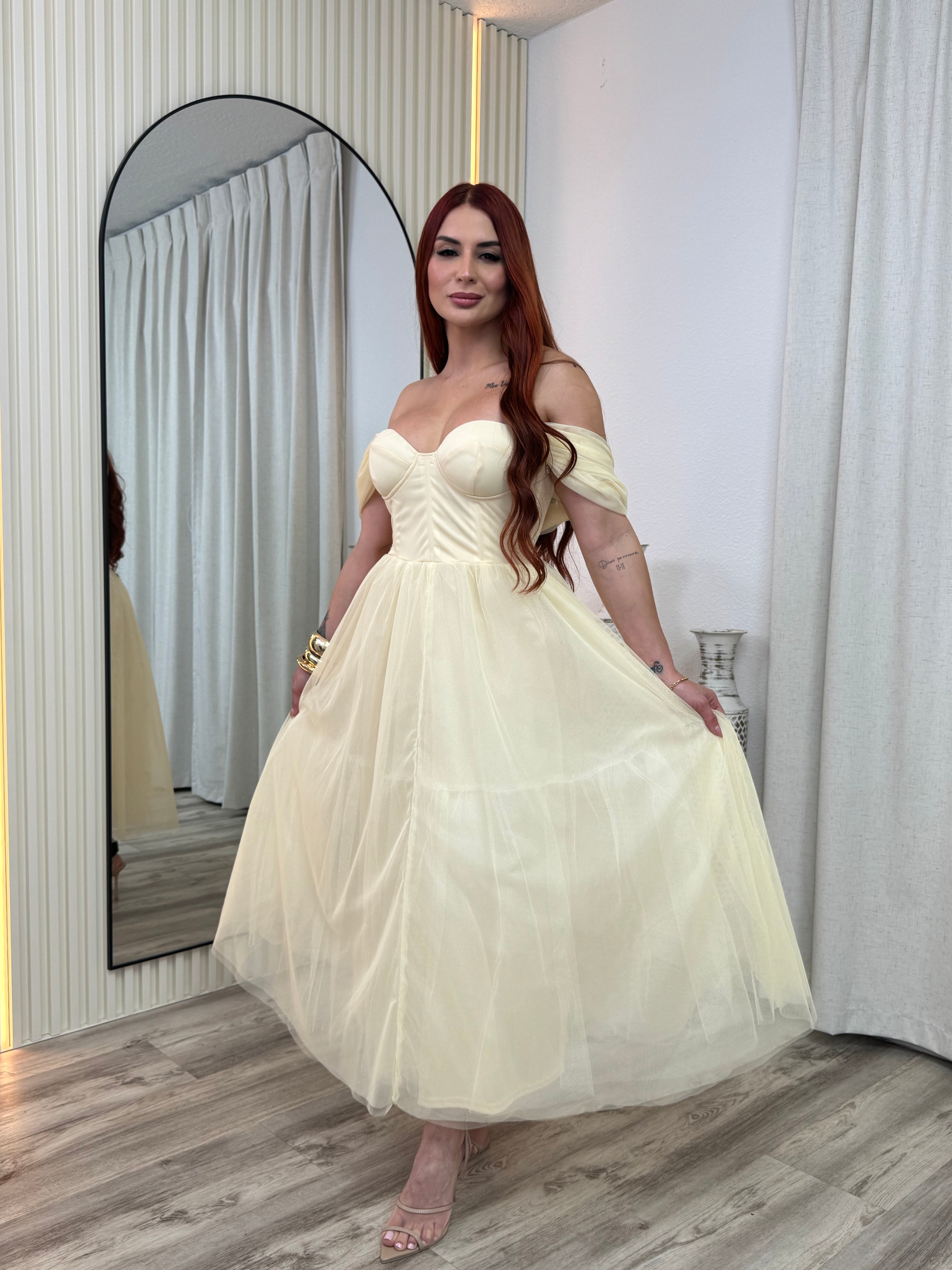 Aurielle Butter Tulle Maxi Dress