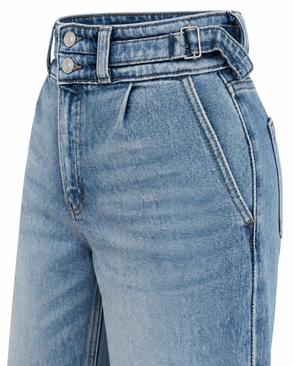 KANCAN BELTED WIDE LEG JEANS