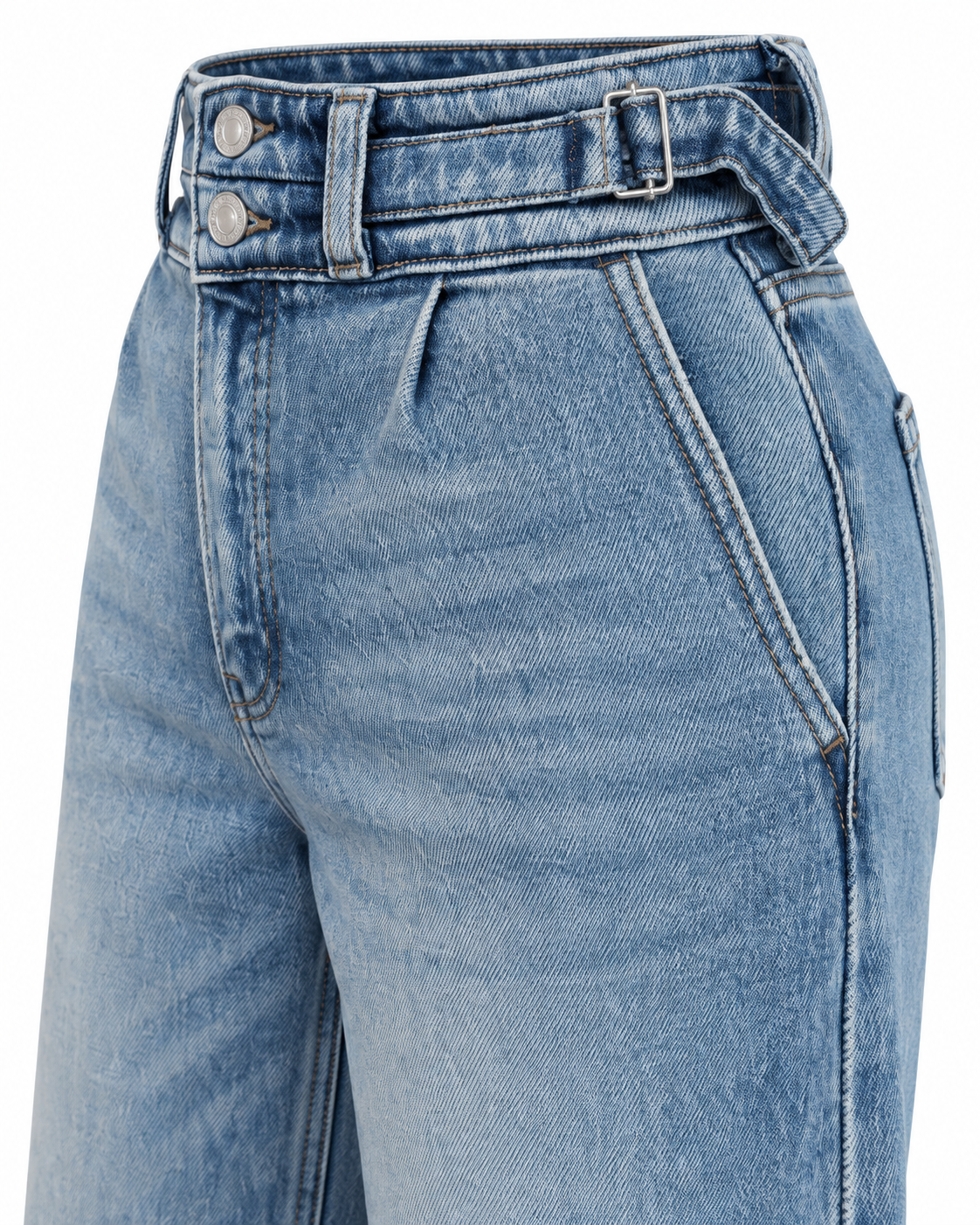KANCAN BELTED WIDE LEG JEANS