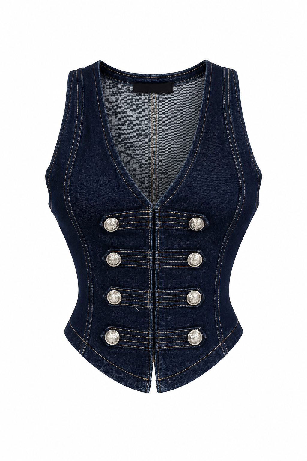 VIVIENNE MILITARY DENIM VEST